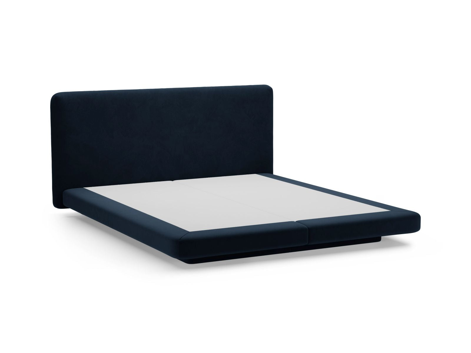 Elegantes Linea Bett mit 180 cm hohem Kopfteil in Royal Blue-Magic Velvet, ideal für stilvolle Schlafzimmergestaltung.