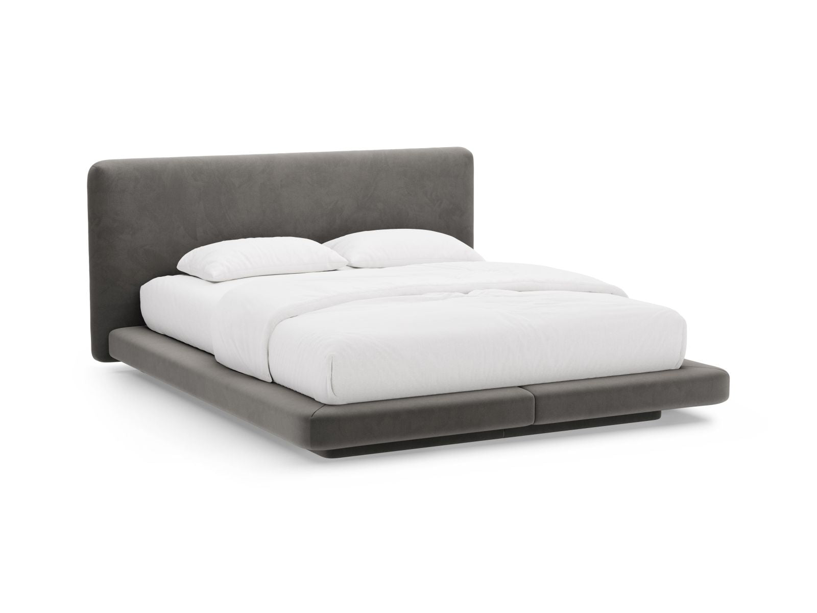 Linea Bett mit Kopfteil 180cm in Dark Grey-Magic Velvet präsentiert im Onlineshop von KAQTU Design AG. Bett ist von Micadoni