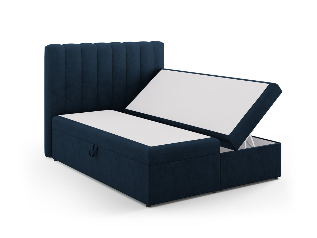 Kelp Boxspringbett Set 180cm: Headboard + Box Springs/Matratze + Matratze Topper in Royal Blue-Moly präsentiert im Onlineshop von KAQTU Design AG. Bett ist von Micadoni
