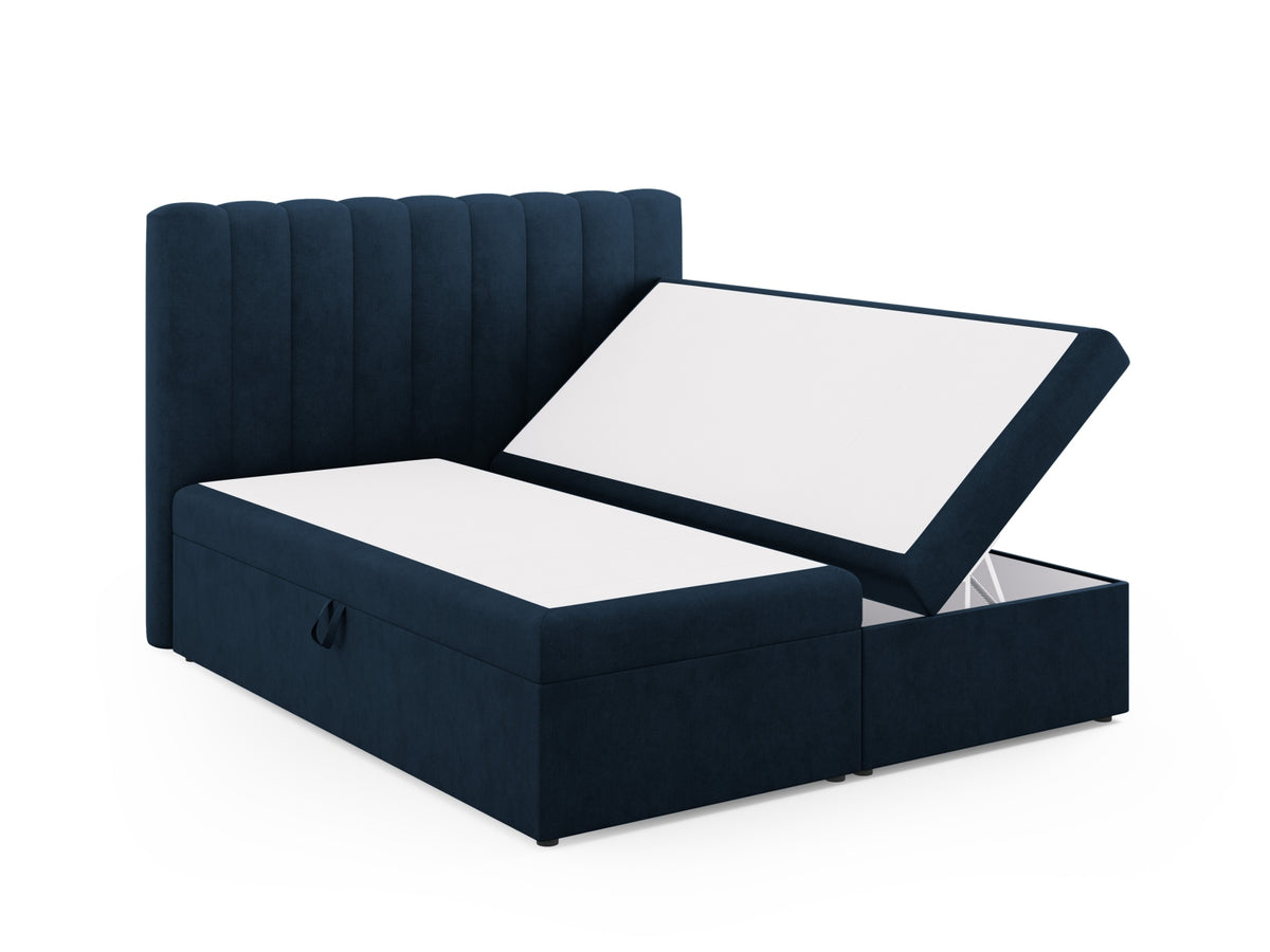 Kelp Boxspringbett Set 180cm: Headboard + Box Springs/Matratze + Matratze Topper in Royal Blue-Moly präsentiert im Onlineshop von KAQTU Design AG. Bett ist von Micadoni