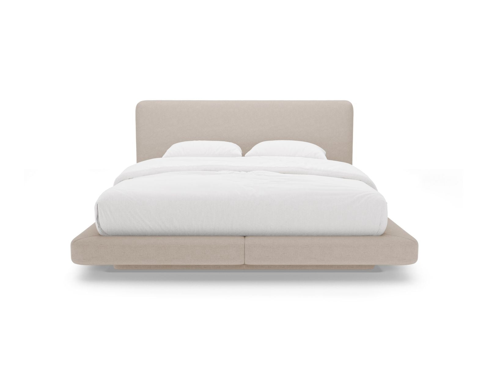 Elegantes Linea Bett mit 180 cm Kopfteil in stilvollem Cappuccino-Moly, ideal für moderne Schlafzimmer, von Micadoni.