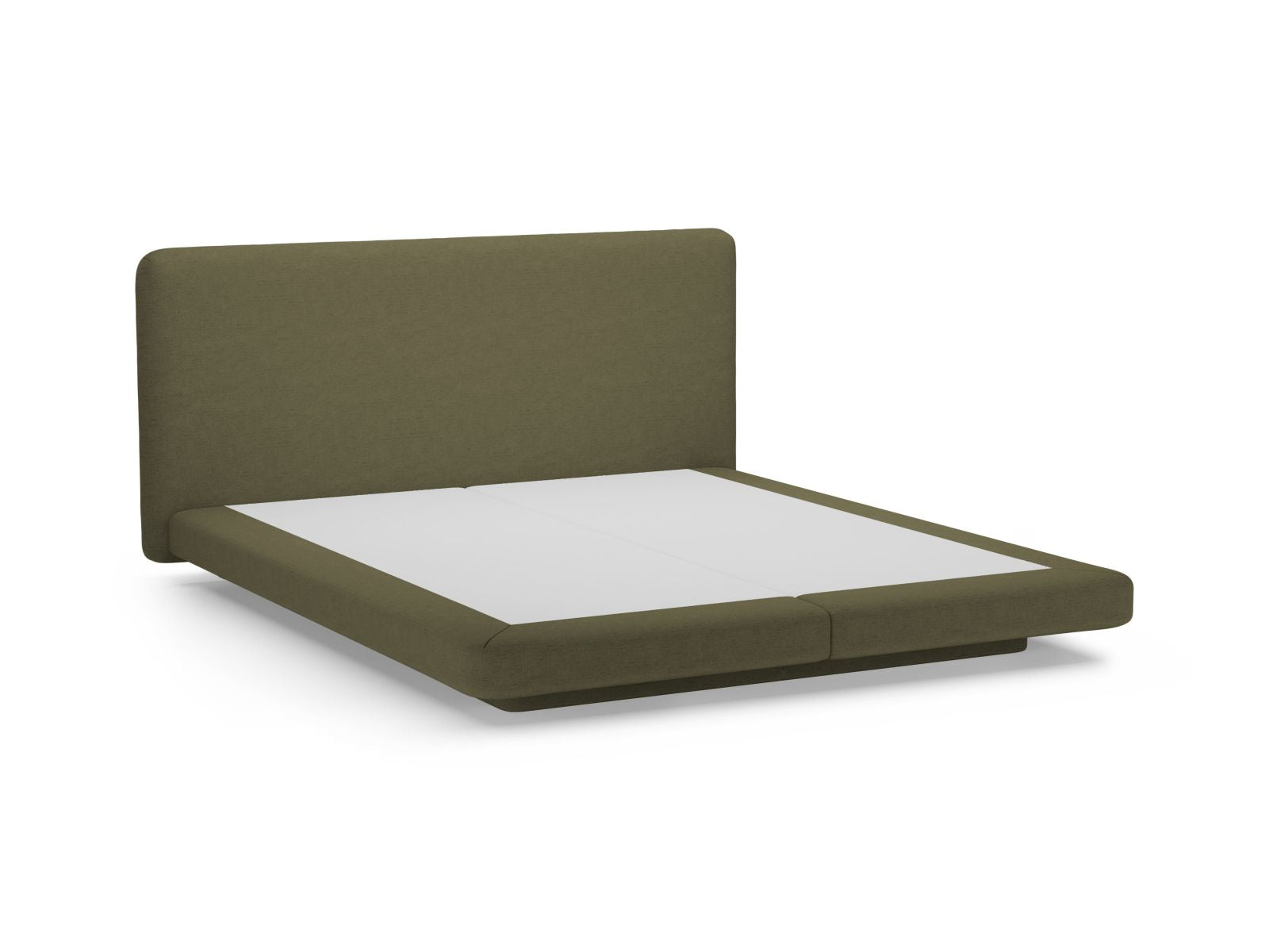 Elegantes Linea Bett mit 180 cm Kopfteil in luxuriösem Green-Moly, ideal für stilvolle Schlafzimmergestaltung von Micadoni.