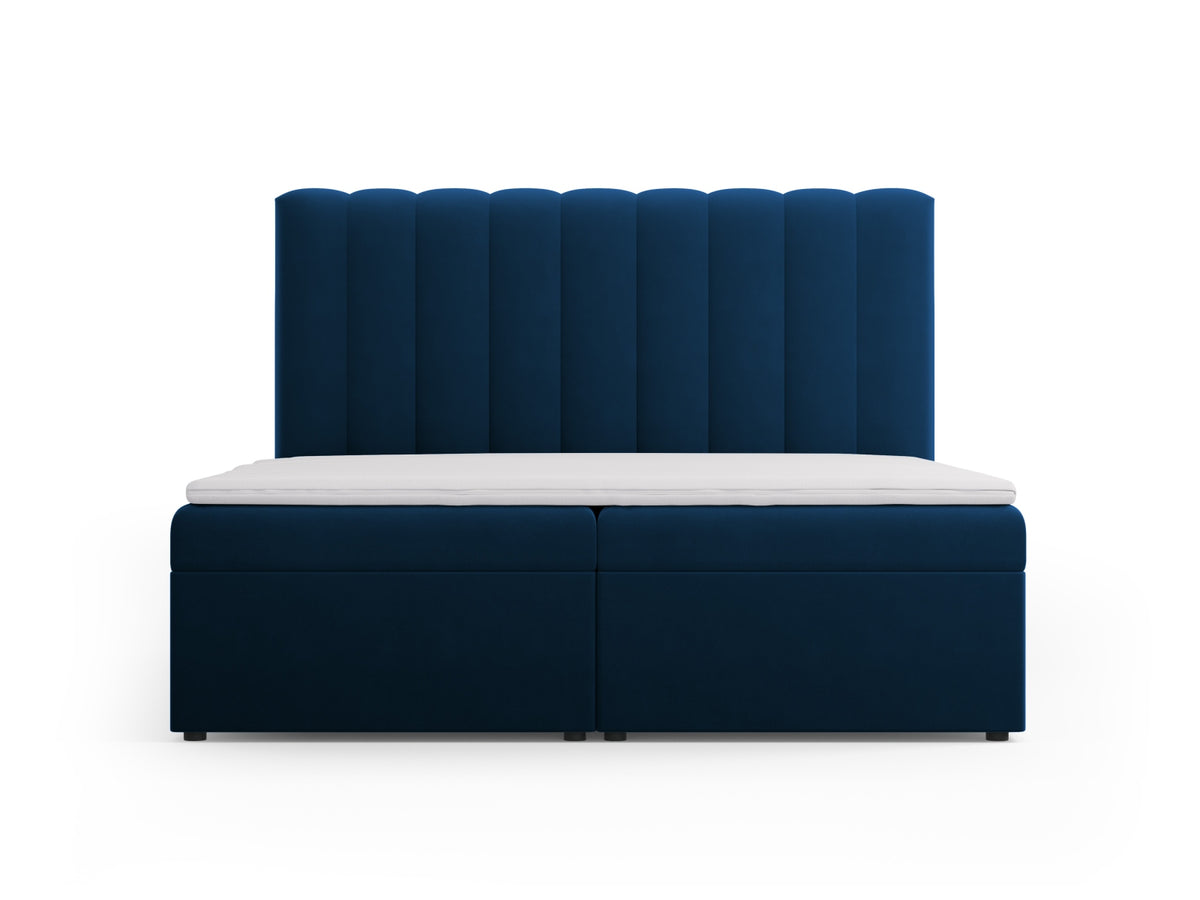 Kelp Boxspringbett Set 180cm: Headboard + Box Springs/Matratze + Matratze Topper in Royal Blue-Bluvel präsentiert im Onlineshop von KAQTU Design AG. Bett ist von Micadoni