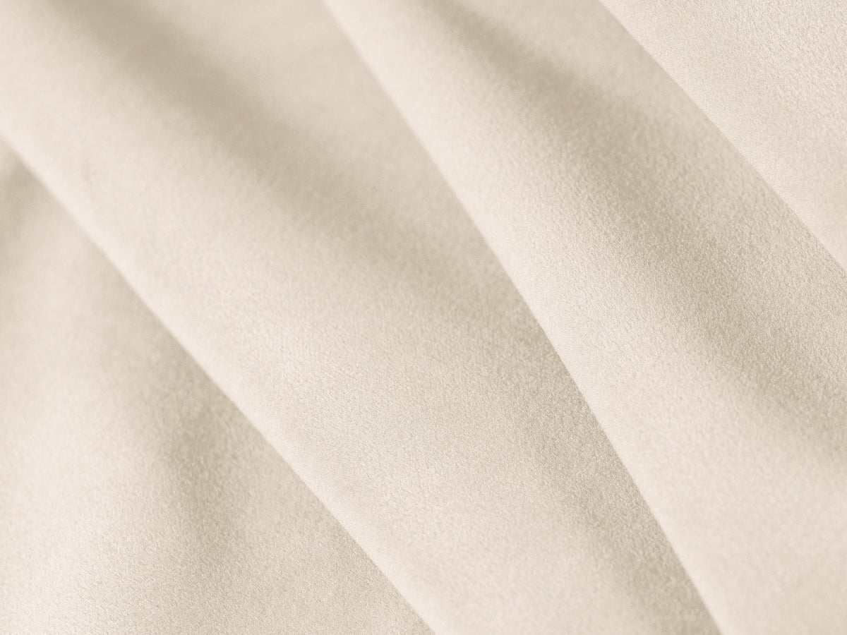Linea Bett mit Kopfteil von Micadoni mit Stoffbezug und schwarzen Kunststoffbeinen