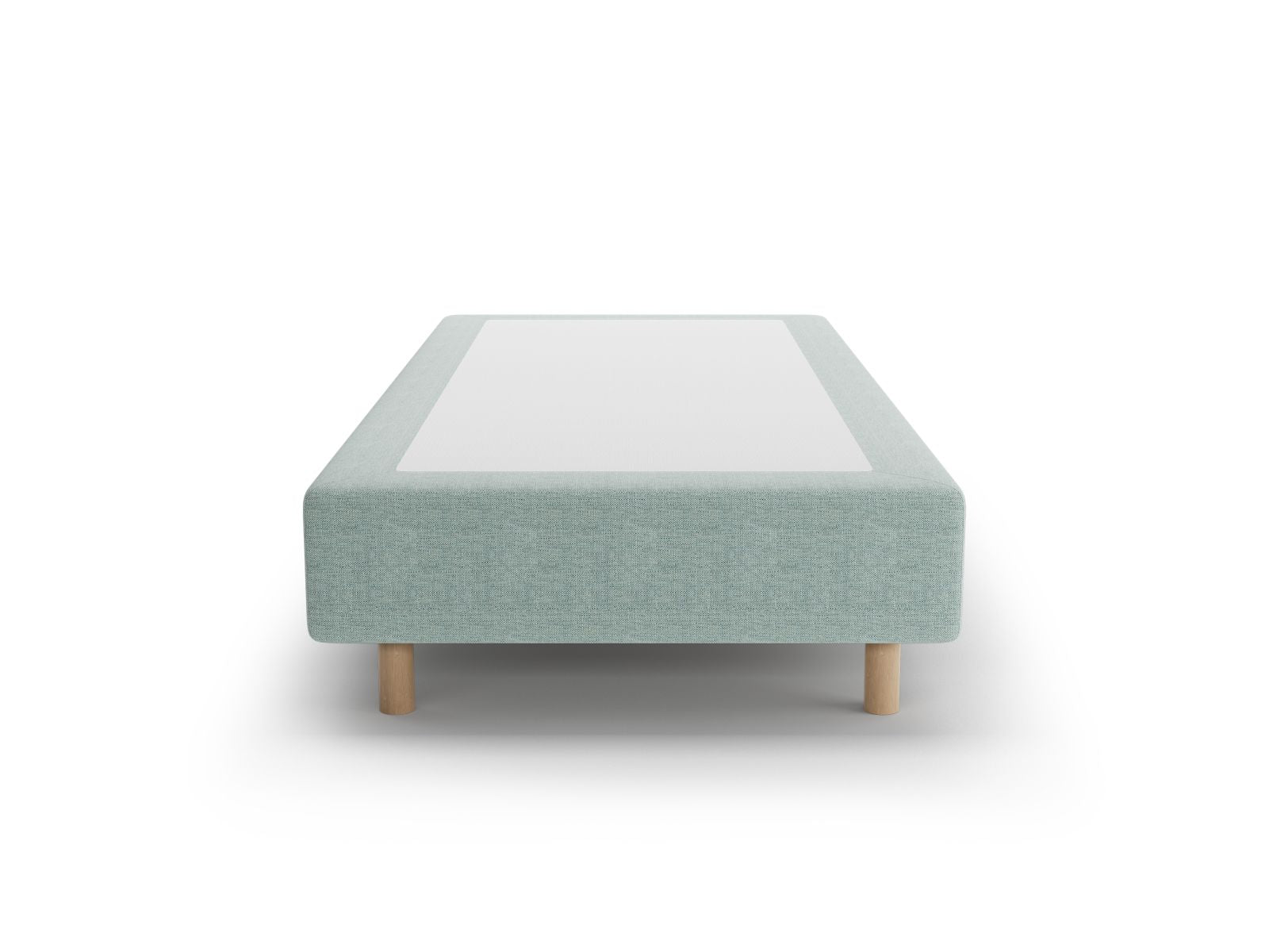 Elegantes Bettgestell Whale in sanftem Mintgrün, ideal für stilvolle Schlafzimmer, erhältlich bei KAQTU Design AG.
