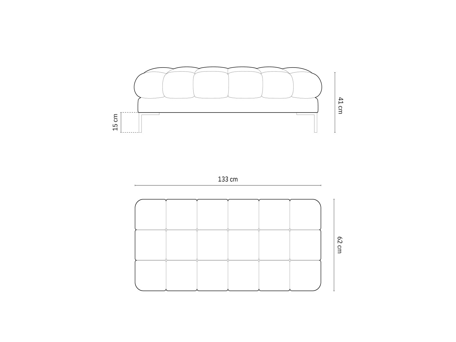 Mamaia Bank 2 Sitzer in White/Schwarz präsentiert im Onlineshop von KAQTU Design AG. Sitzbank ist von Micadoni