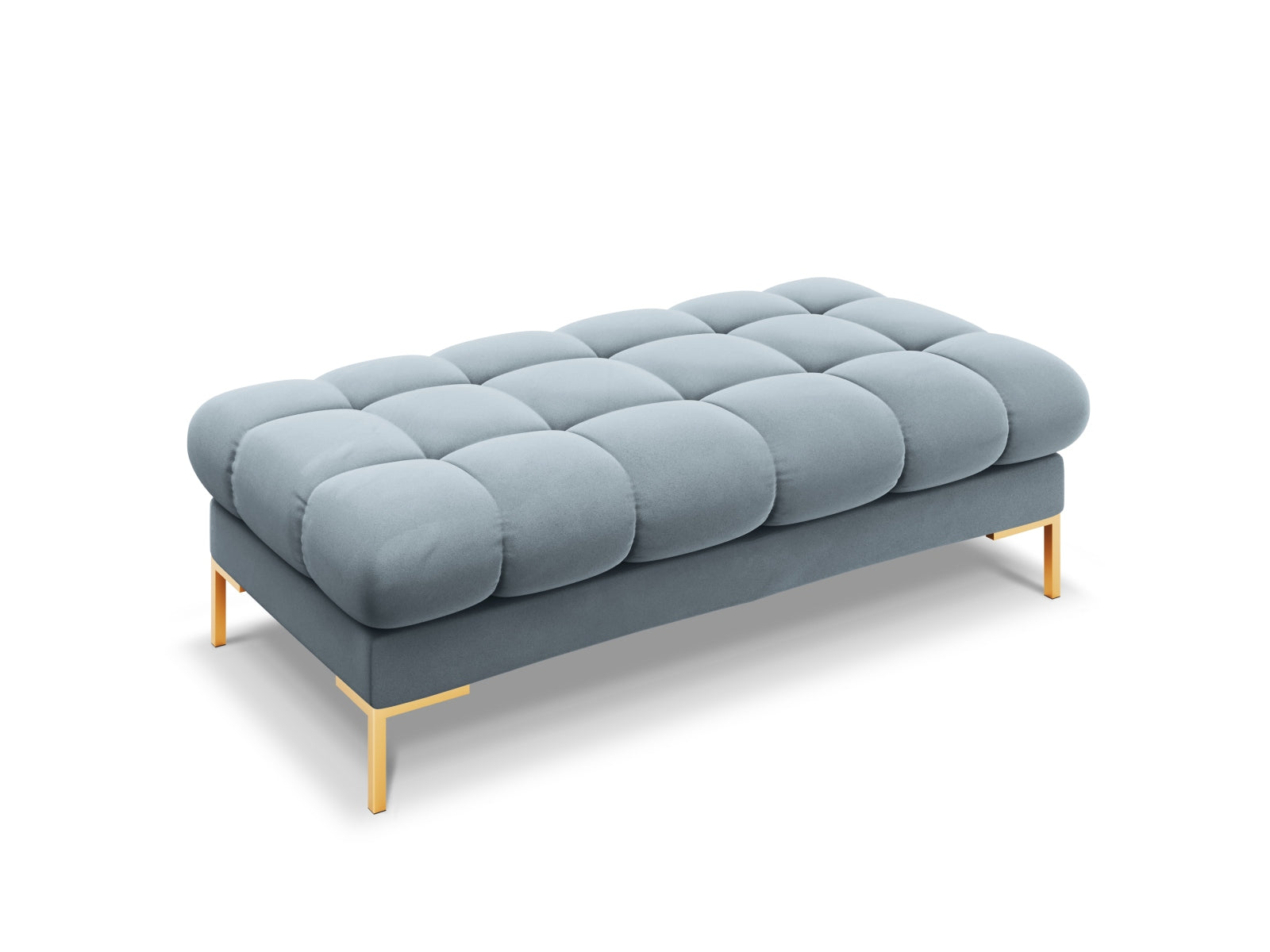 Mamaia Velour Bank 2 Sitzer in Light Blue/Gold präsentiert im Onlineshop von KAQTU Design AG. Sitzbank ist von Micadoni