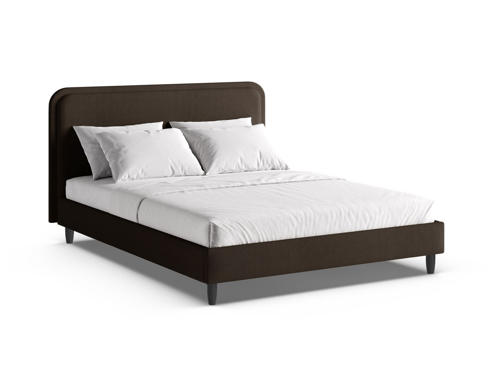 Aveline Bett mit Kopfteil 140cm in Brown-Baloo präsentiert im Onlineshop von KAQTU Design AG. Bett ist von Micadoni