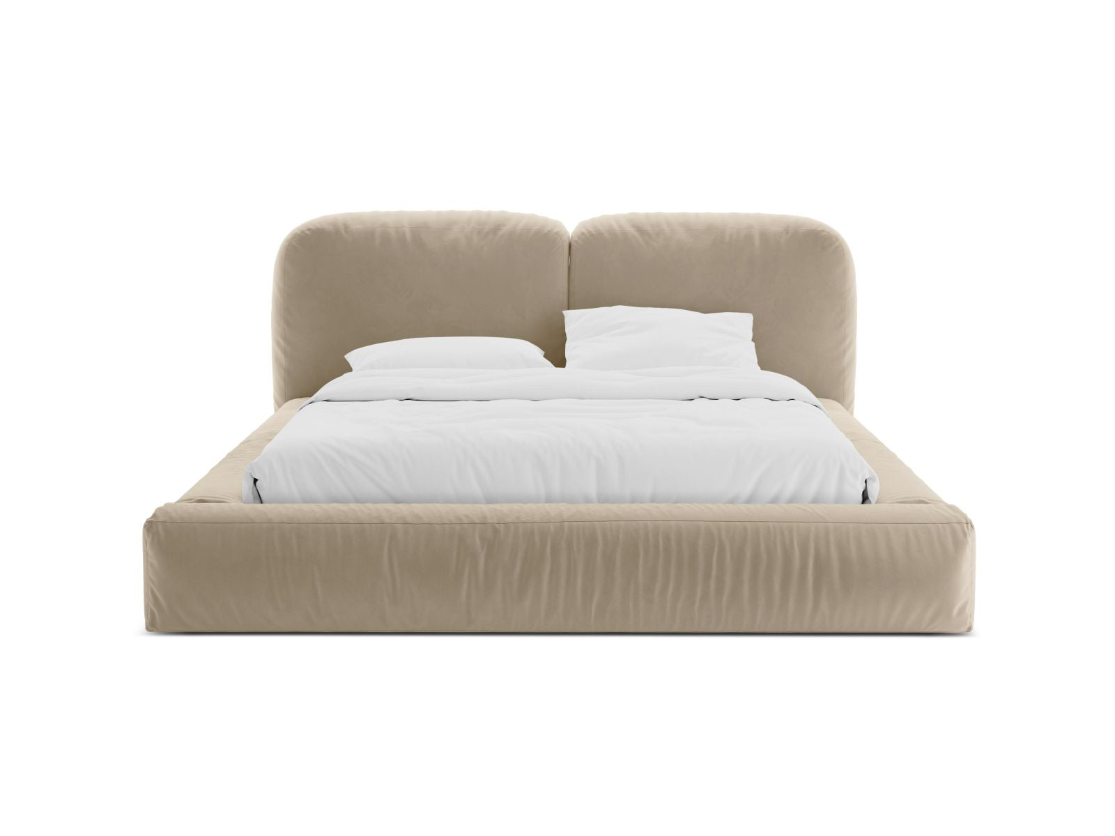 Martina Bett mit Stauraum mit Kopfteil 140cm in Light Beige-Vogue präsentiert im Onlineshop von KAQTU Design AG. Bett ist von Micadoni
