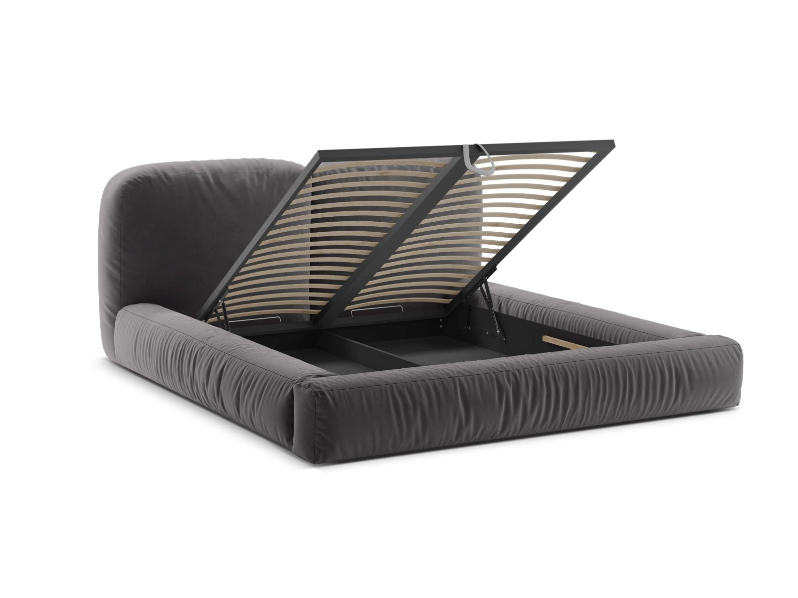 Stylisches Martina Bett mit 140 cm Breite, funktionalem Stauraum und ansprechendem Kopfteil in Grey-Vogue, perfekt für zeitgemäße Schlafzimmer.