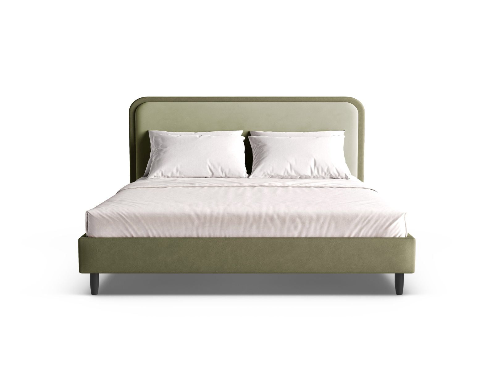 Elegantes Aveline Bett mit 140 cm Kopfteil in Moss Green Magic Velvet, stilvoll und modern für Ihr Schlafzimmer von Micadoni.
