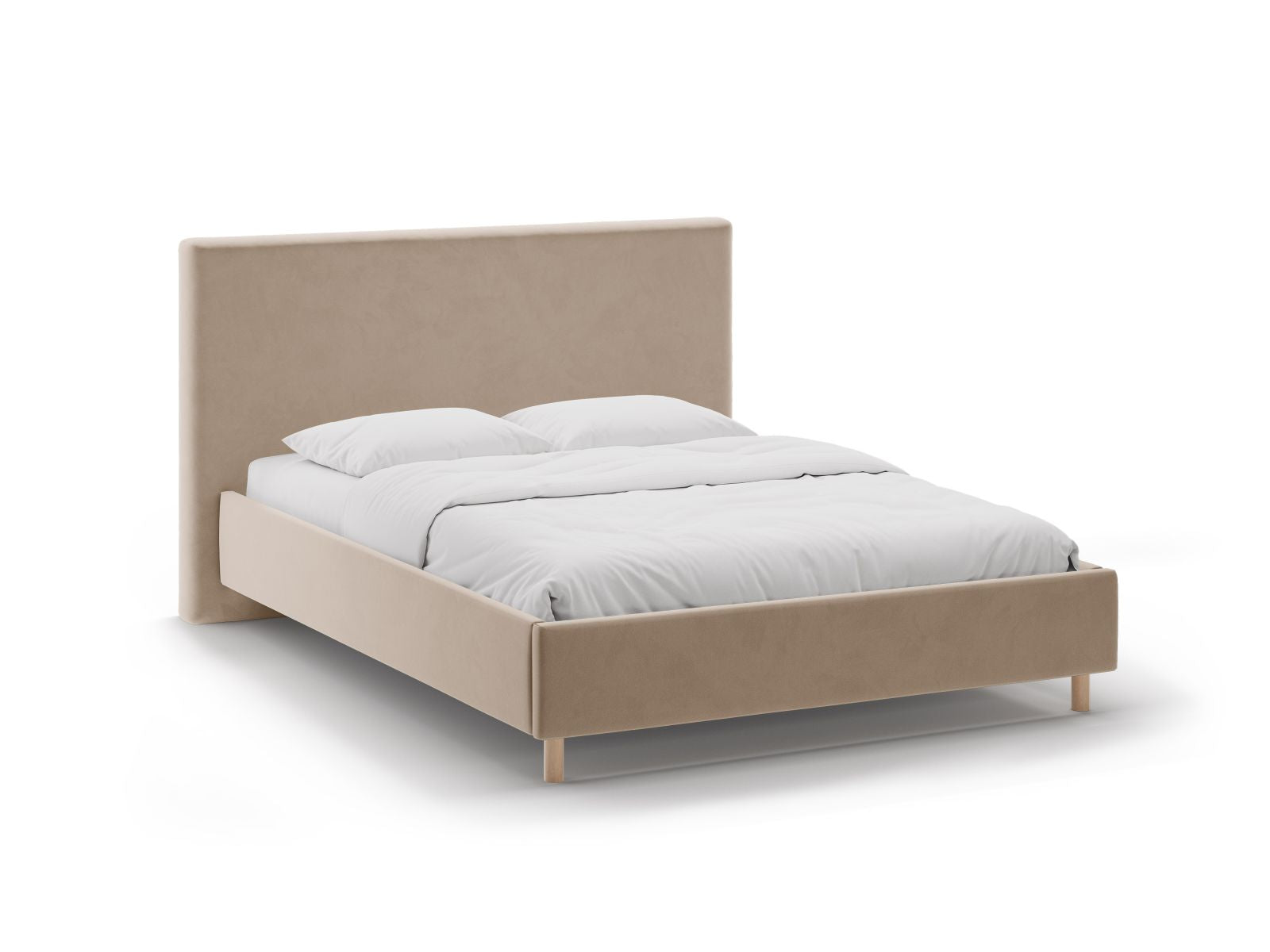 Eloise Bett mit Stauraum mit Kopfteil 140cm in Almond Beige-Magic Velvet präsentiert im Onlineshop von KAQTU Design AG. Bett ist von Micadoni