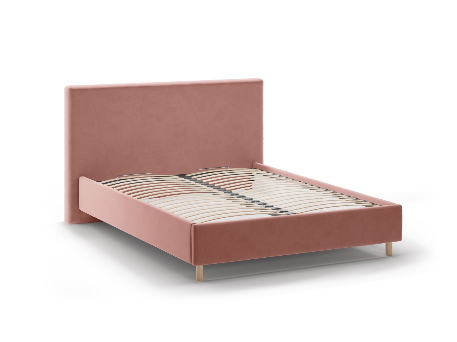 Elegantes Eloise Bett in Pink-Magic Velvet, bietet cleveren Stauraum und ein geschmackvolles Kopfteil für stilvolles Wohnen.