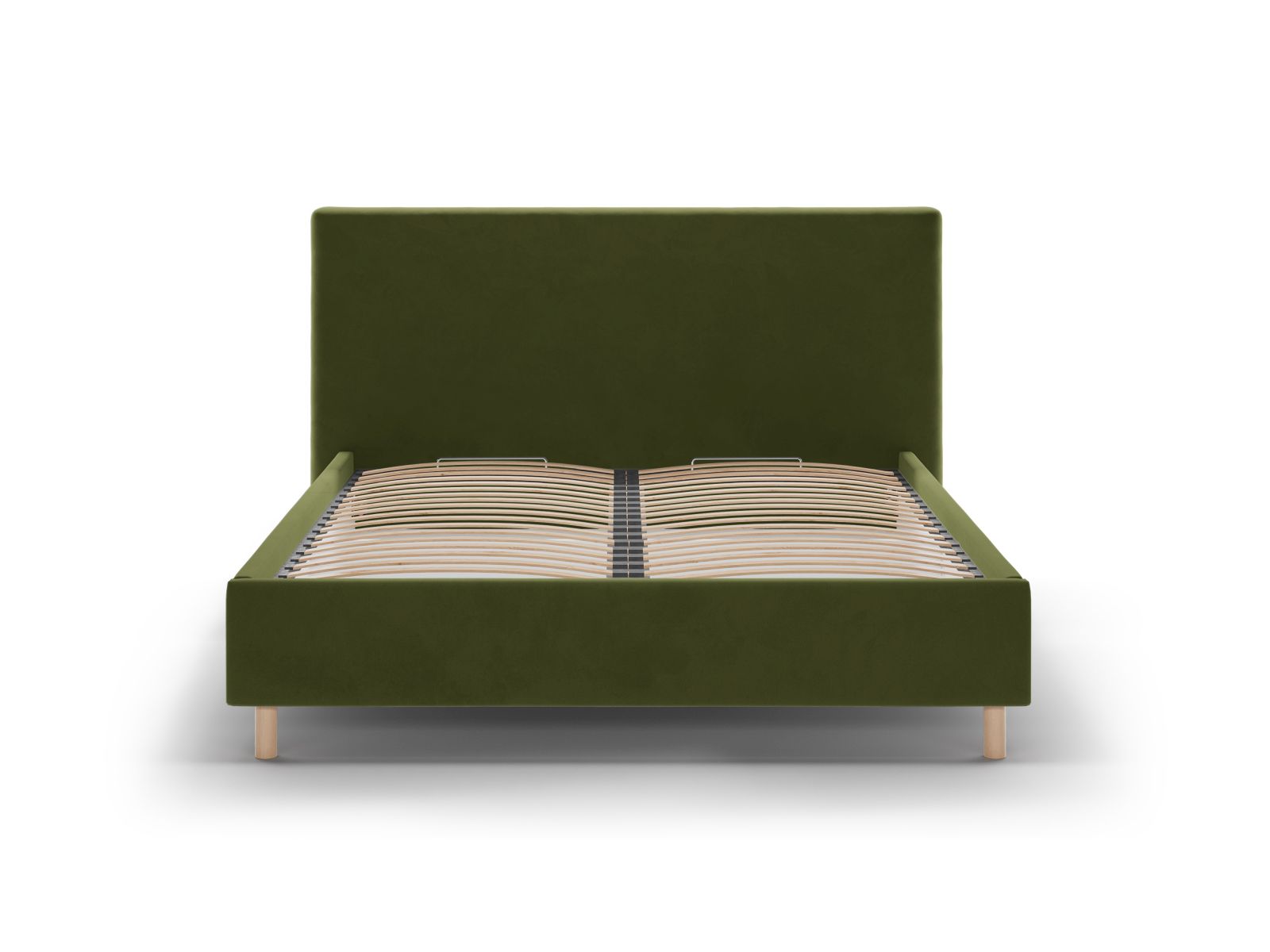 Elegantes Eloise Bett in Army Green-Magic Velvet mit praktischem Stauraum und stilvollem Kopfteil, ideal für moderne Schlafzimmer.