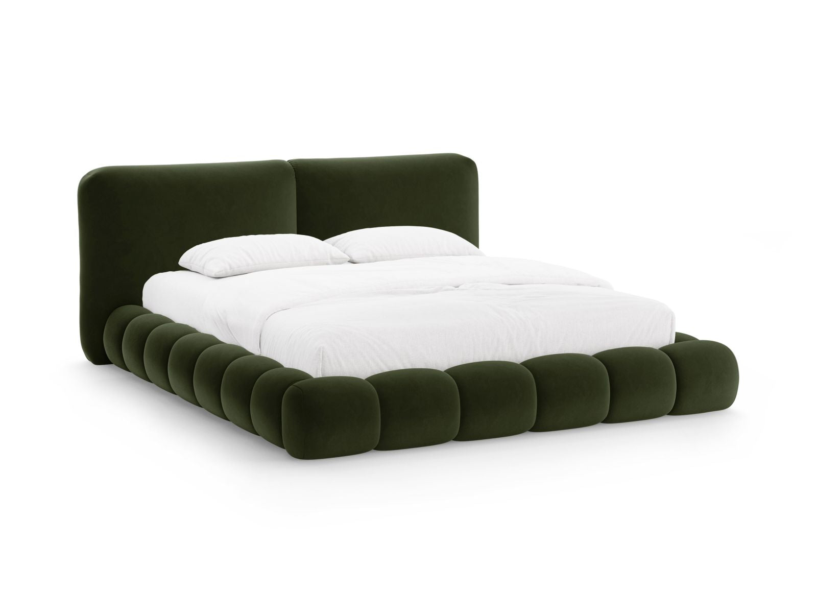 Solange Bett mit Stauraum mit Kopfteil 140cm in Army Green-Magic Velvet präsentiert im Onlineshop von KAQTU Design AG. Bett ist von Micadoni