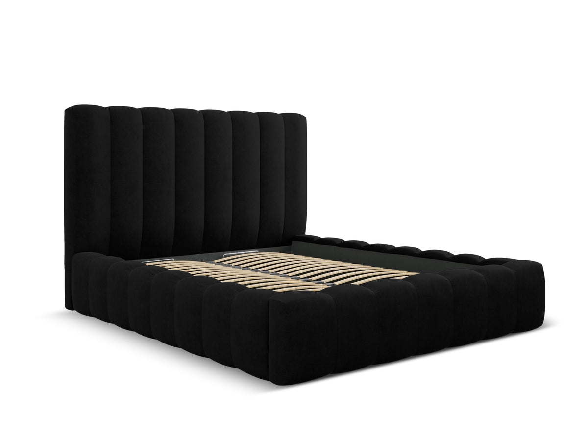 Kelp Bett mit Stauraum und Headboard 140cm in Black-Moly präsentiert im Onlineshop von KAQTU Design AG. Bett ist von Micadoni