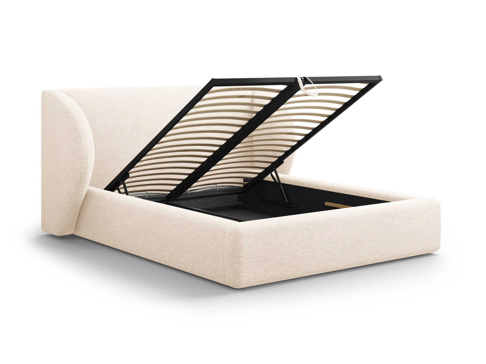 Miley Bett mit Stauraum und Headboard  187cm in Light Beige präsentiert im Onlineshop von KAQTU Design AG. Bett ist von Micadoni