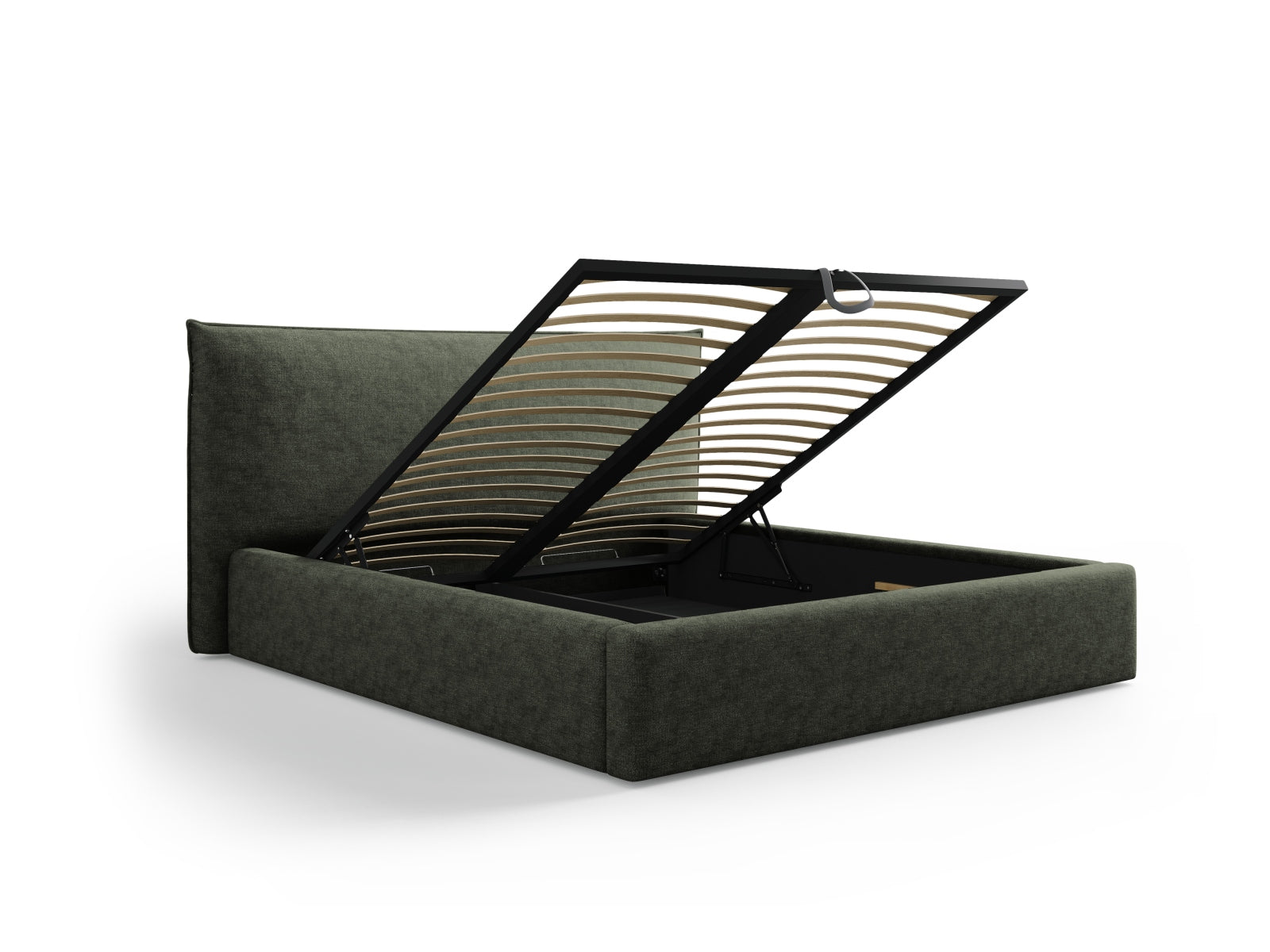 Entdecken Sie das stilvolle Kaelle Bett von Micadoni: 180 cm breit, mit integriertem Stauraum und elegantem Headboard für höchsten Schlafkomfort.