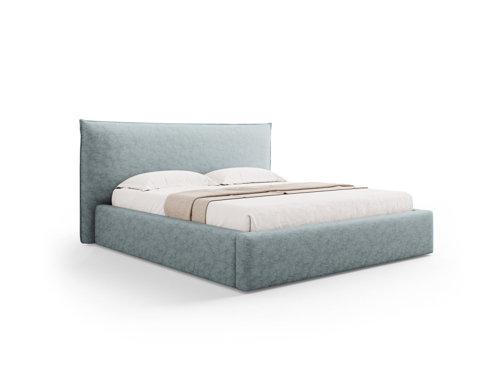 Kaelle Bett mit Stauraum und Headboard  180cm in Light Blue präsentiert im Onlineshop von KAQTU Design AG. Bett ist von Micadoni