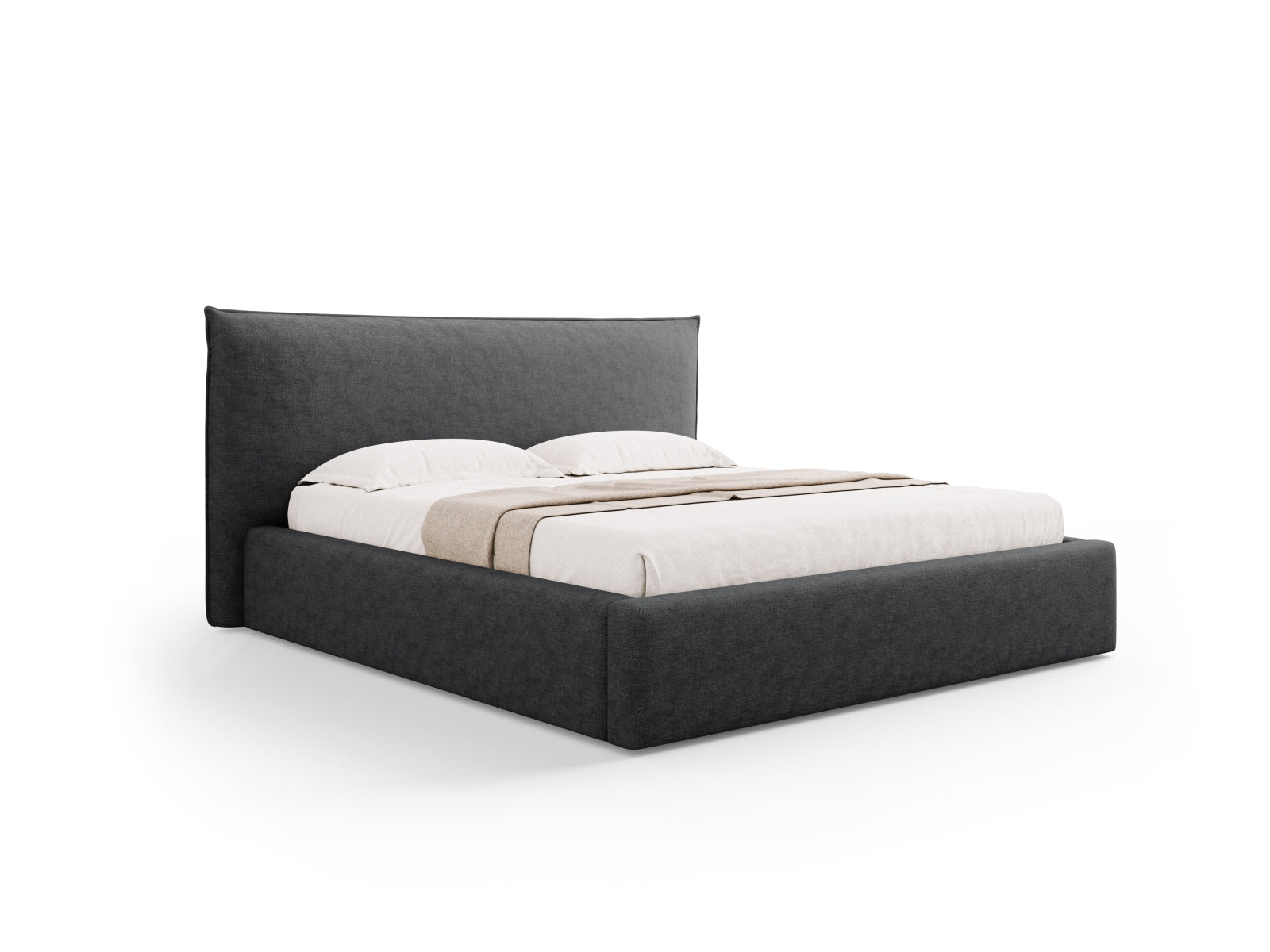 Kaelle Bett mit Stauraum und Headboard  180cm in Dark Grey präsentiert im Onlineshop von KAQTU Design AG. Bett ist von Micadoni