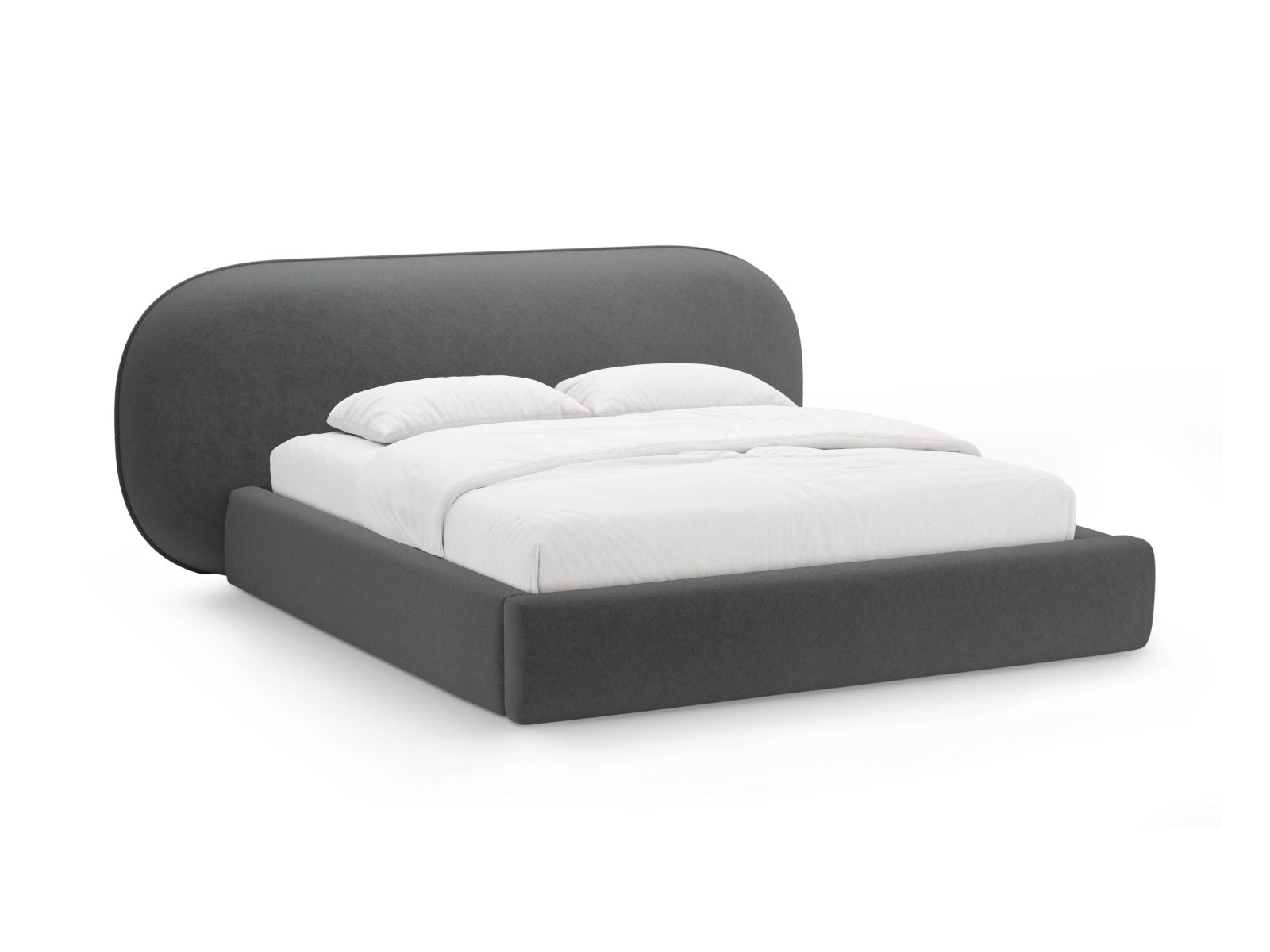 Ovalo Bett mit Stauraum mit Kopfteil 140cm in Dark Grey-Perfect Harmony präsentiert im Onlineshop von KAQTU Design AG. Bett ist von Micadoni
