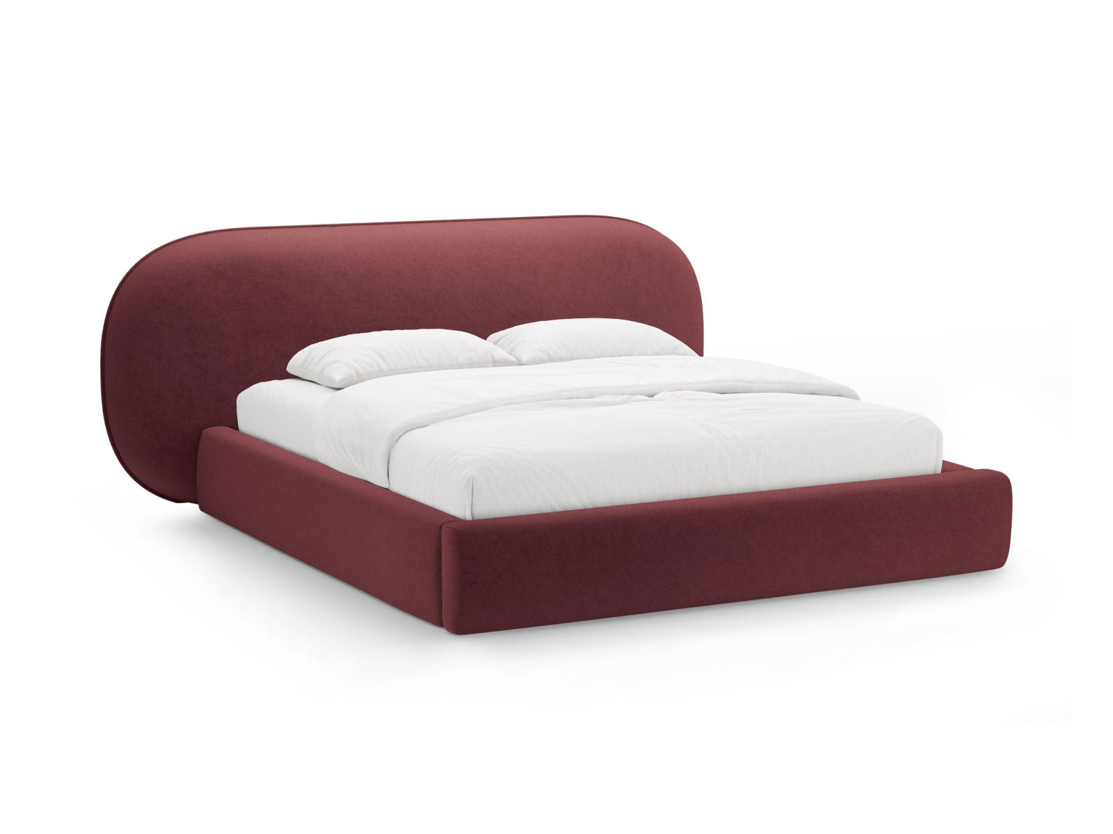Ovalo Bett mit Stauraum mit Kopfteil 140cm in Cherrywood-Perfect Harmony präsentiert im Onlineshop von KAQTU Design AG. Bett ist von Micadoni