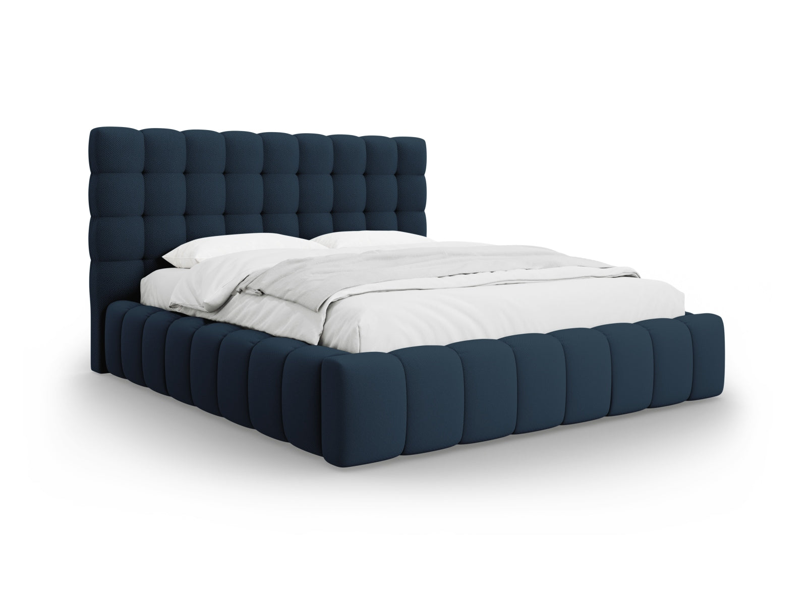 Mamaia Bett mit Stauraum und Headboard 140cm in Blue/Schwarz-Neve präsentiert im Onlineshop von KAQTU Design AG. Bett ist von Micadoni