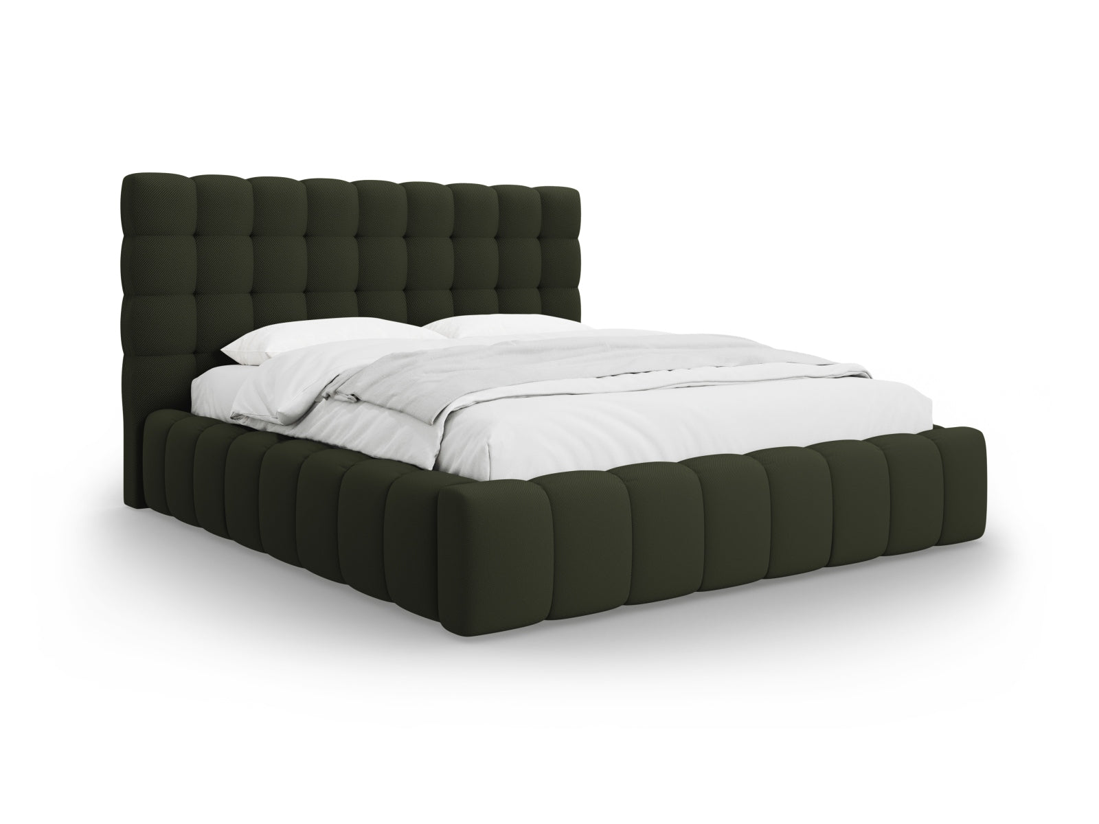 Mamaia Bett mit Stauraum und Headboard 140cm in Green/Schwarz-Neve präsentiert im Onlineshop von KAQTU Design AG. Bett ist von Micadoni