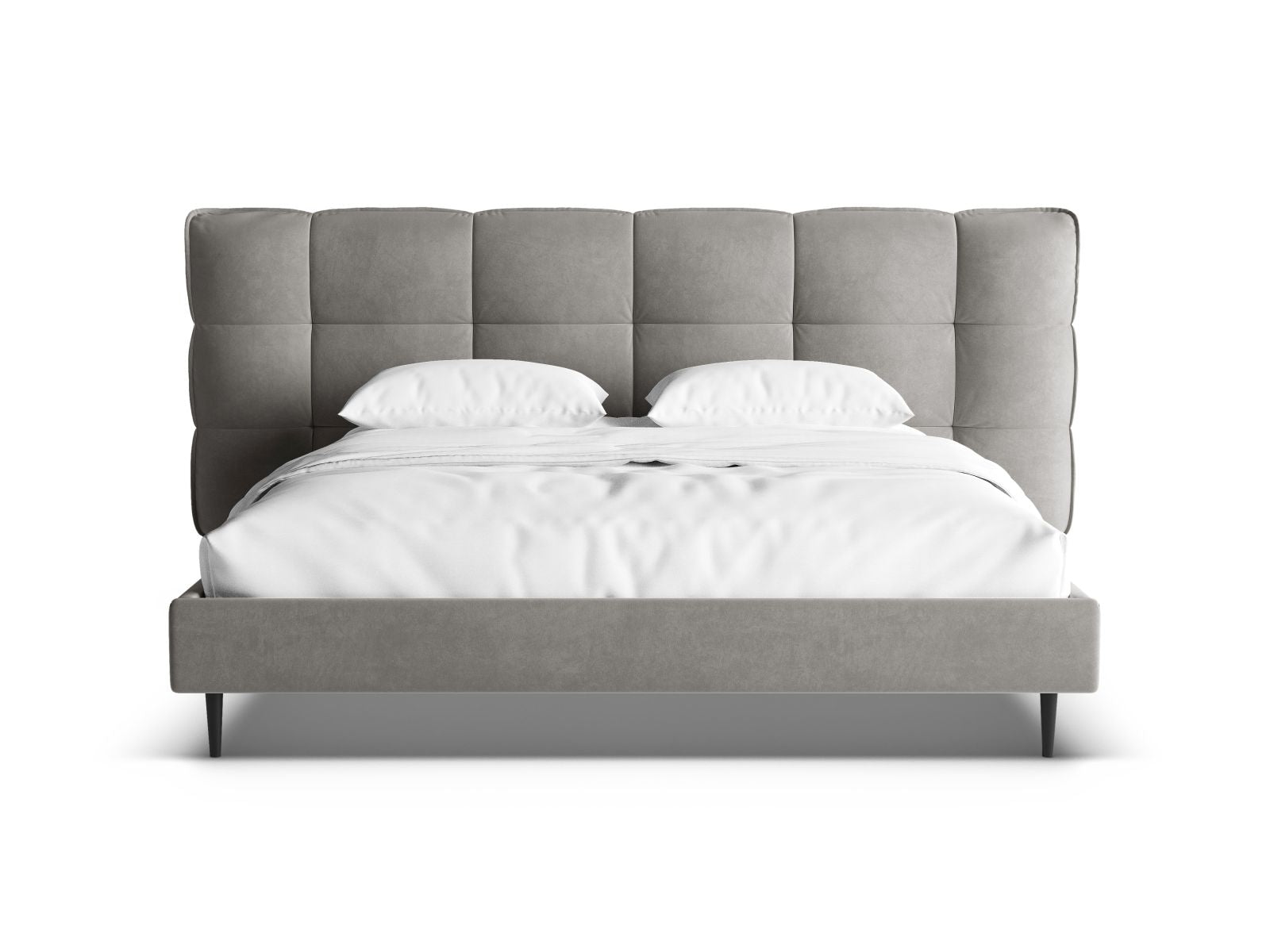 Elegantes Eric Bett in 140 cm mit funktionalem Stauraum, stilvollen Füßen und einem ansprechenden Kopfteil für ein modernes Schlafzimmer.