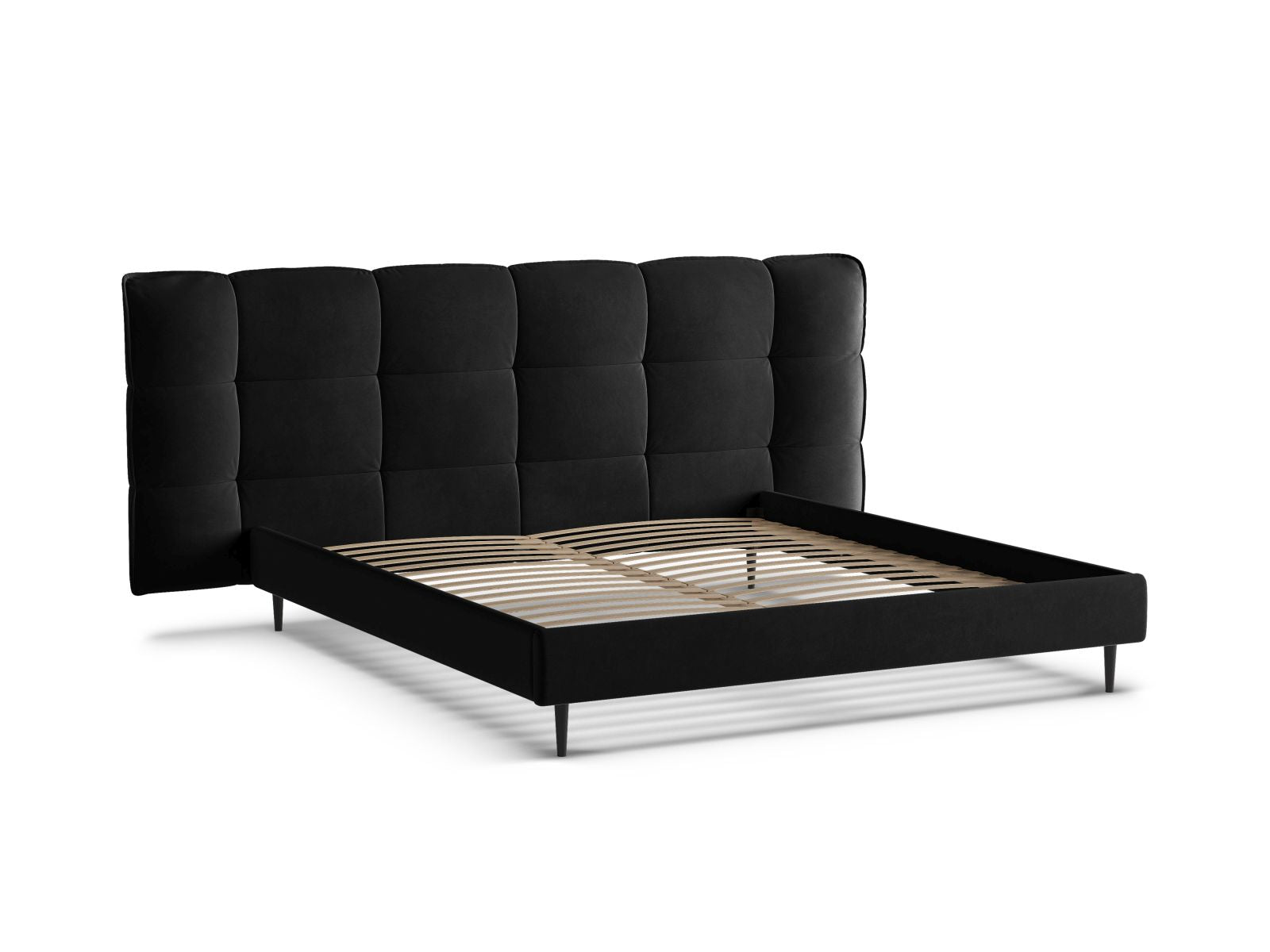 Stylisches Eric Bett in 140 cm, ausgestattet mit praktischem Stauraum, robusten Füßen und einem ansprechenden Kopfteil für ein modernes Schlafzimmer.