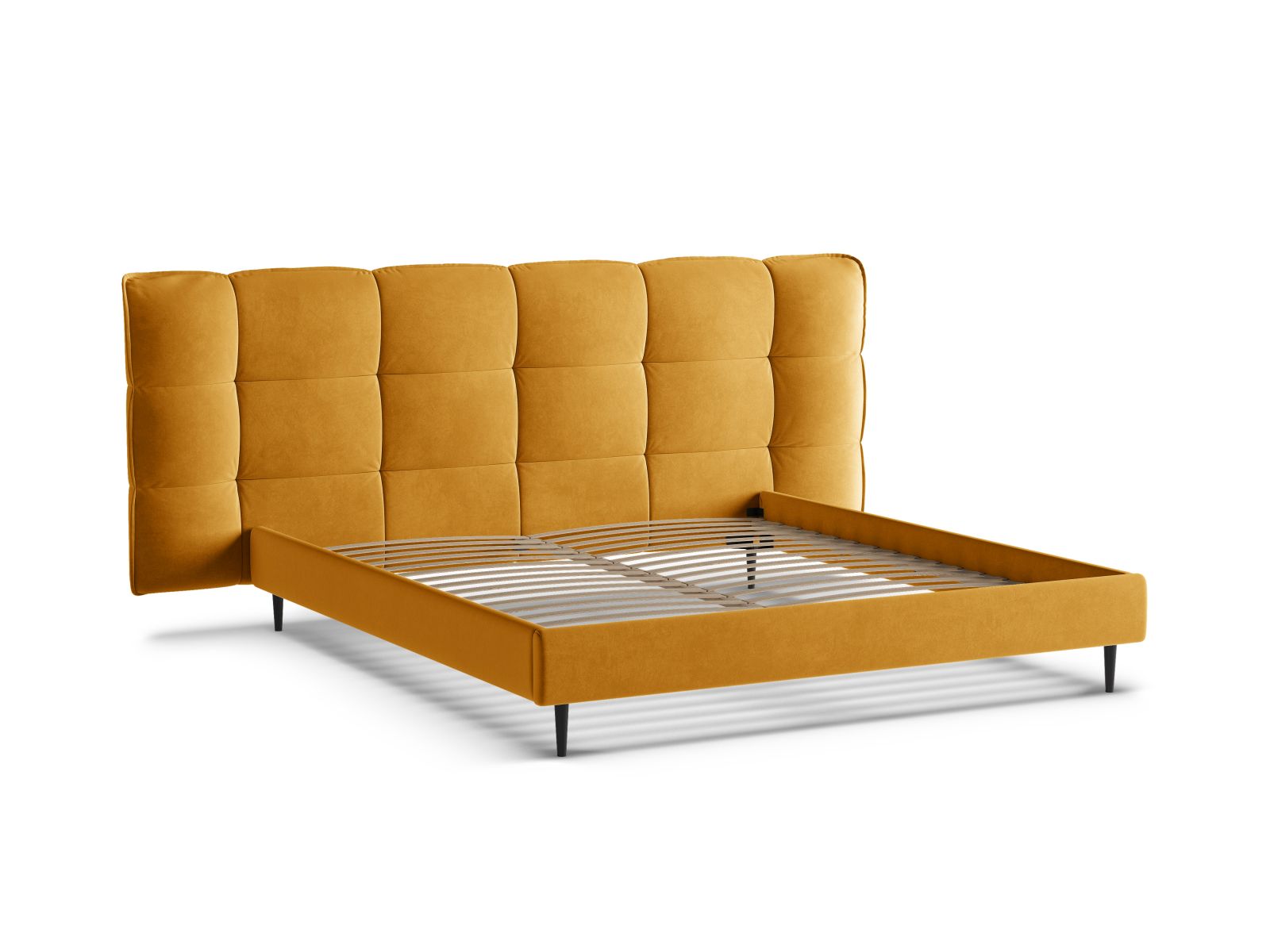 Modernes Eric Bett in 140 cm, ausgestattet mit einem funktionalen Stauraum und einem geschmackvollen Kopfteil, ideal für stilvolle Schlafzimmer.