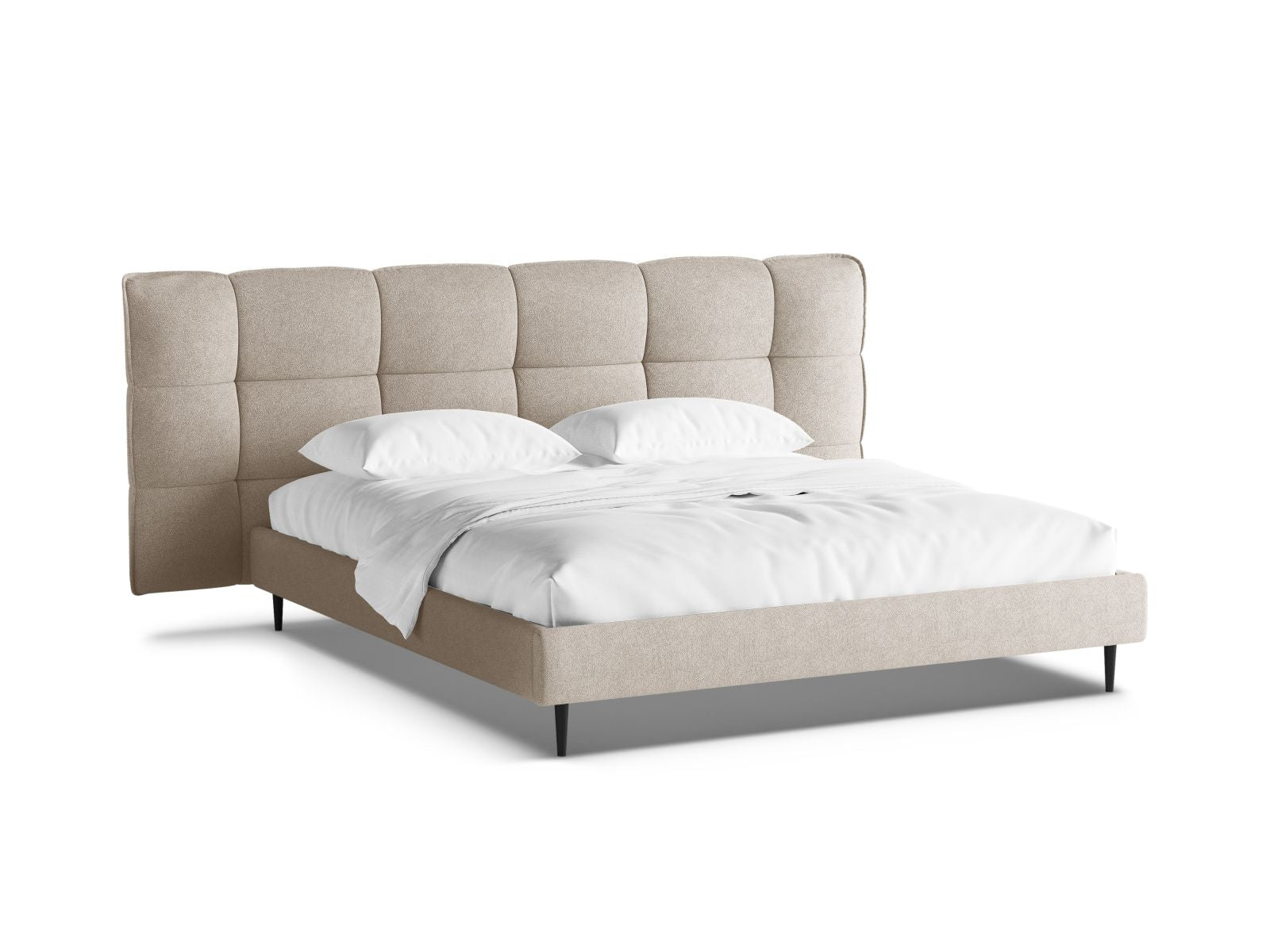 Stylisches Eric Bett in 140 cm Breite, mit praktischem Stauraum, eleganten Füßen und einem geschmackvollen Kopfteil für Ihr Schlafzimmer.