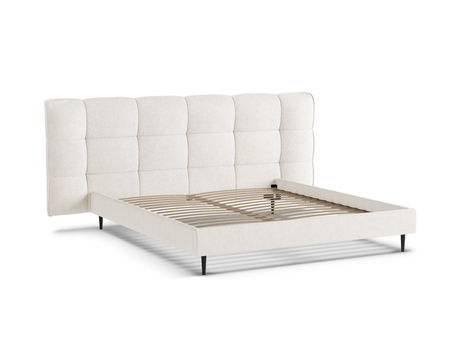 Modernes Eric Bett in 140 cm, ausgestattet mit praktischem Stauraum, eleganten Füßen und einem geschmackvollen Kopfteil für stilvolle Schlafzimmer.