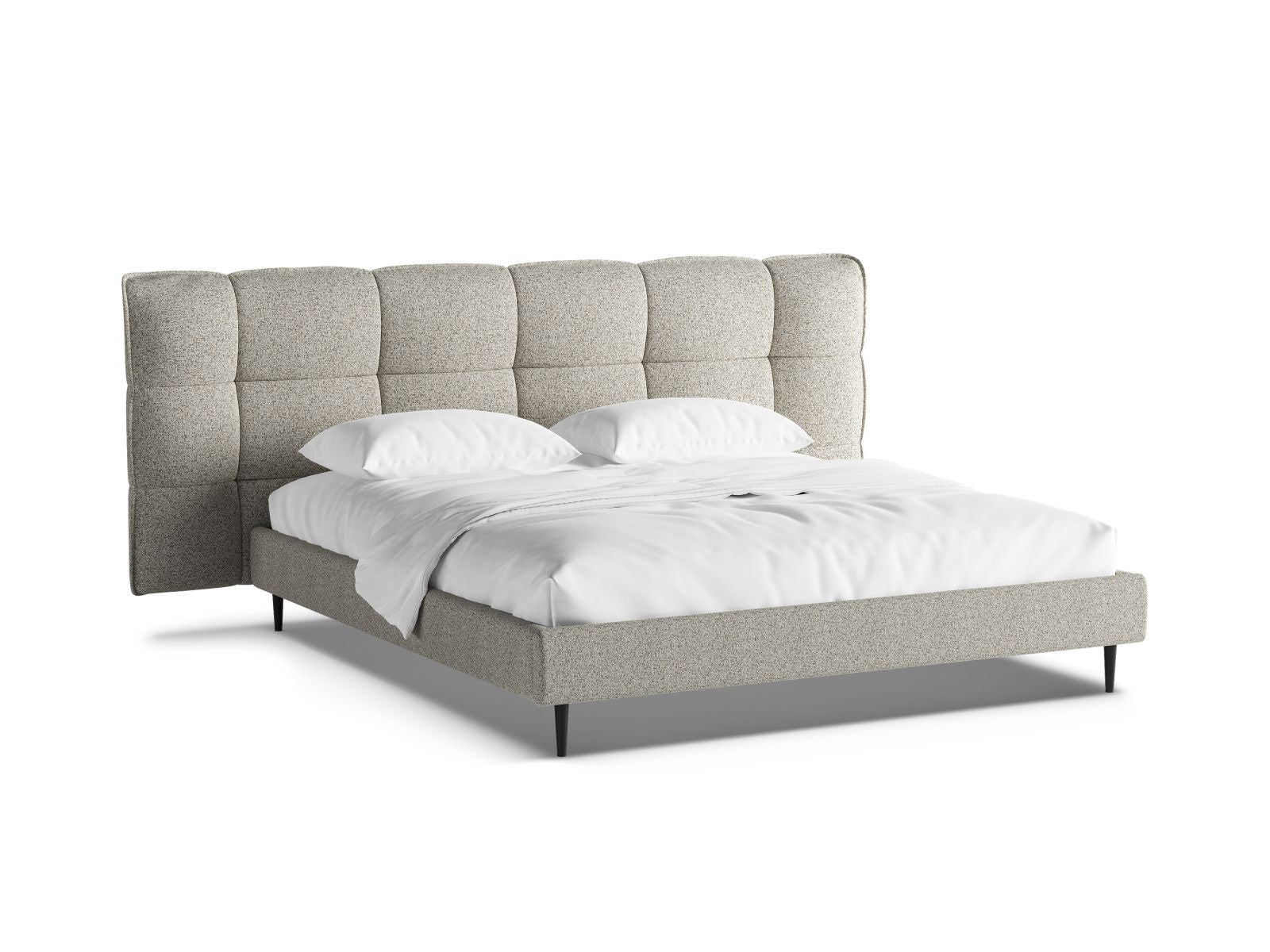 Modernes Eric Bett mit Füßen, Stauraum und Kopfteil in 140 cm Breite, ideal für stilvolle Schlafzimmergestaltung.