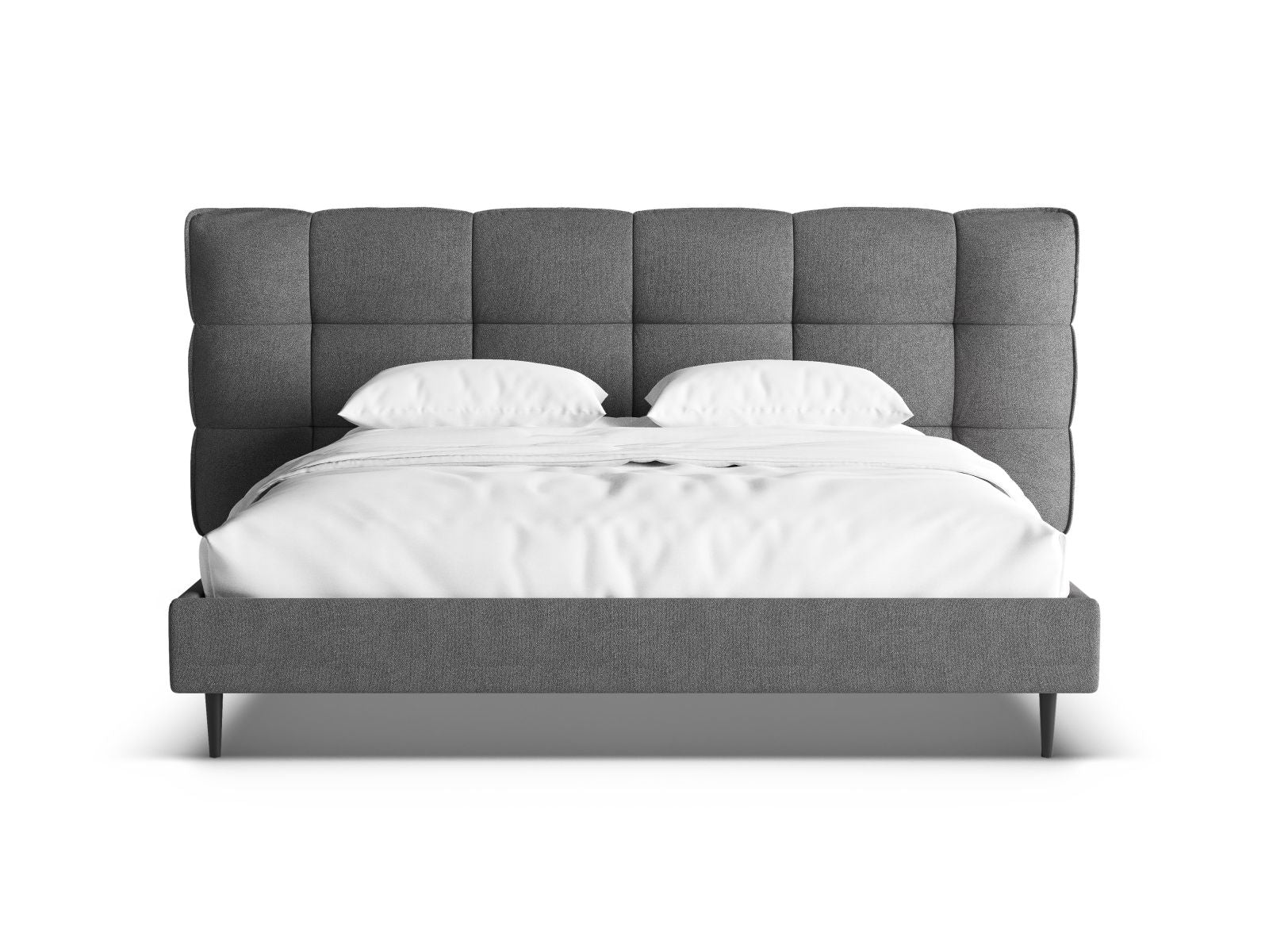 Elegantes Eric Bett in 140 cm mit praktischen Füßen, cleverem Stauraum und einem geschmackvollen Kopfteil für ein modernes Schlafzimmer.