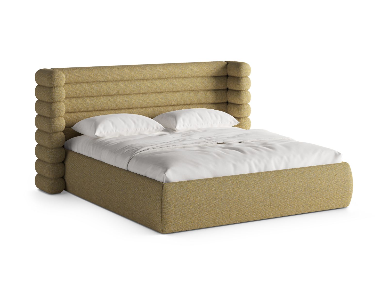 Mount Bett mit Stauraum mit Kopfteil 140cm in Sunflower Melange-Puente präsentiert im Onlineshop von KAQTU Design AG. Bett ist von Micadoni