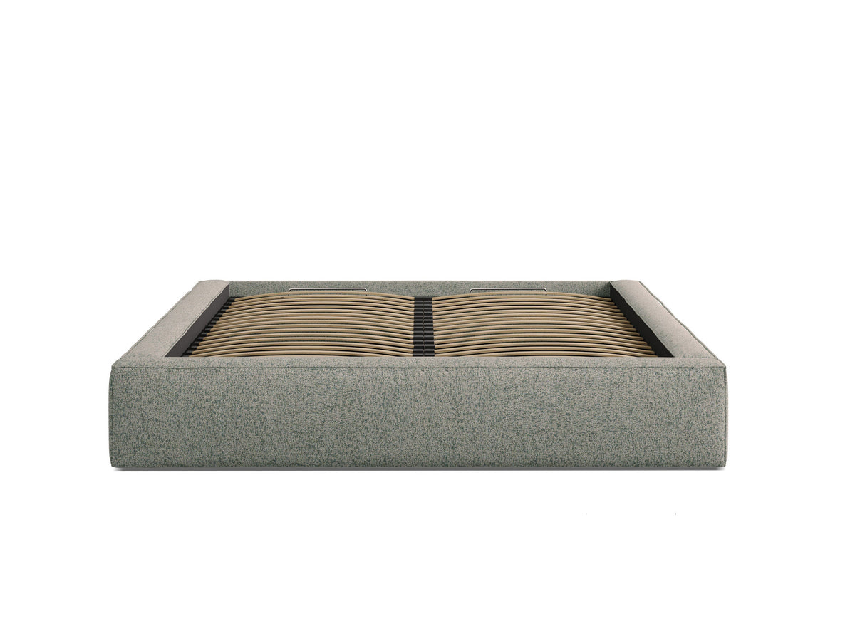 Susan Bett mit Stauraum 140cm in Moss Green Melange-Puente präsentiert im Onlineshop von KAQTU Design AG. Bett ist von Micadoni