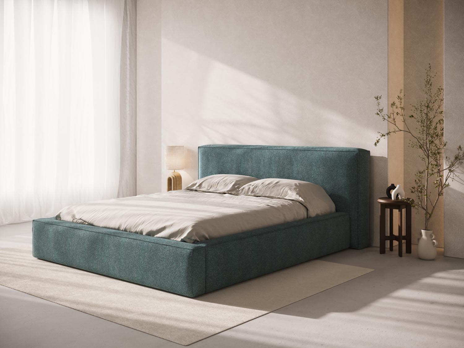 Simon Bett mit Stauraum  in Green Blue Melange präsentiert im Onlineshop von KAQTU Design AG. Bett ist von Micadoni