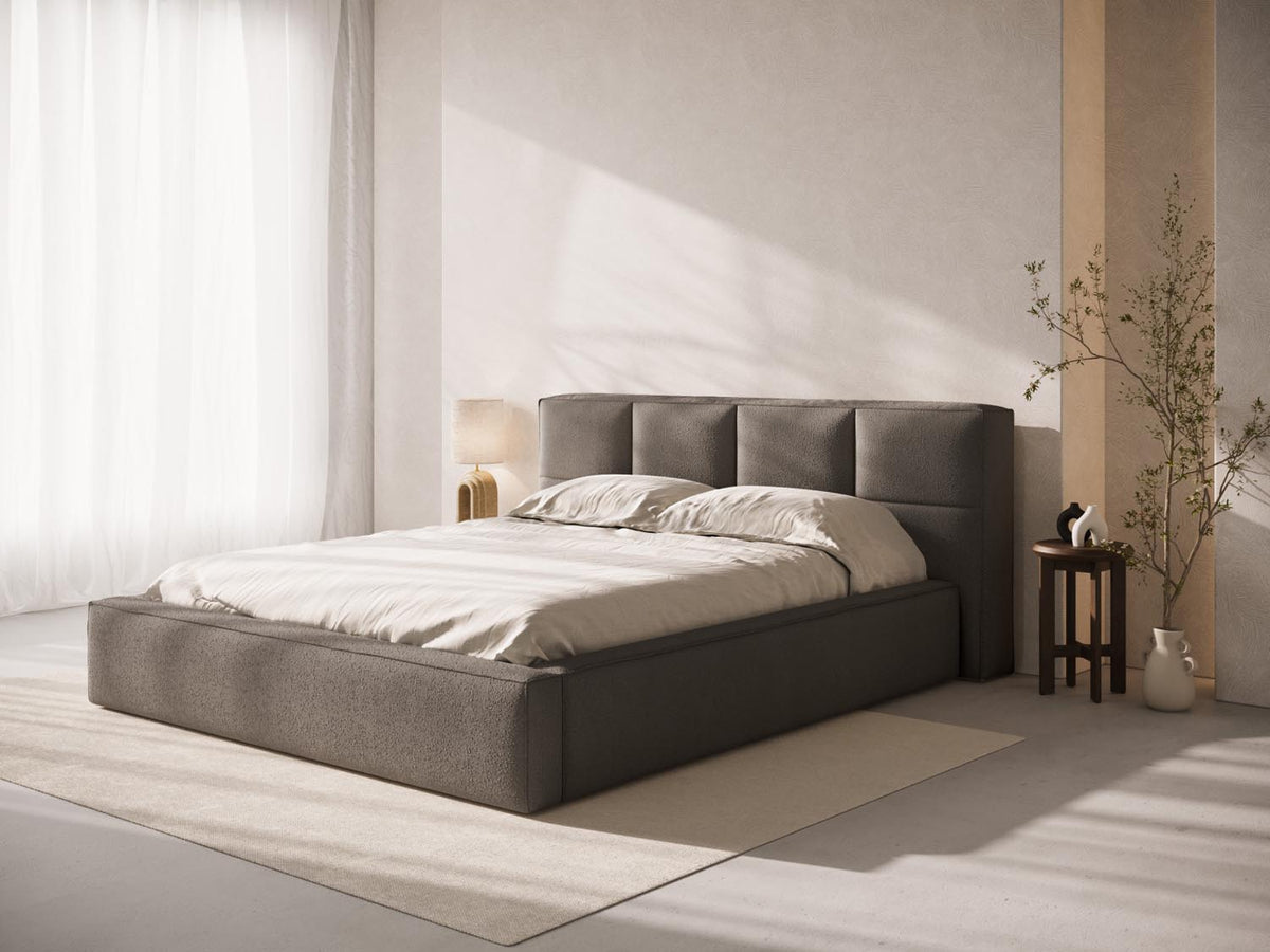 Susan Bett mit Stauraum 140cm in Grey Brown-LEGEND präsentiert im Onlineshop von KAQTU Design AG. Bett ist von Micadoni