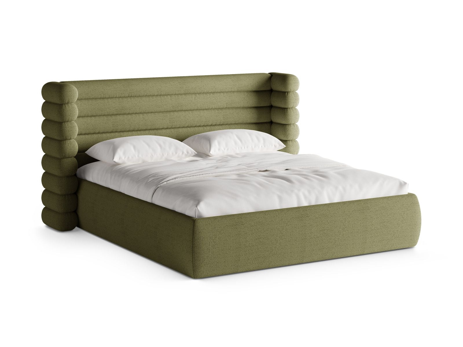 Mount Bett mit Stauraum mit Kopfteil 140cm in Light Olive-CORAL präsentiert im Onlineshop von KAQTU Design AG. Bett ist von Micadoni