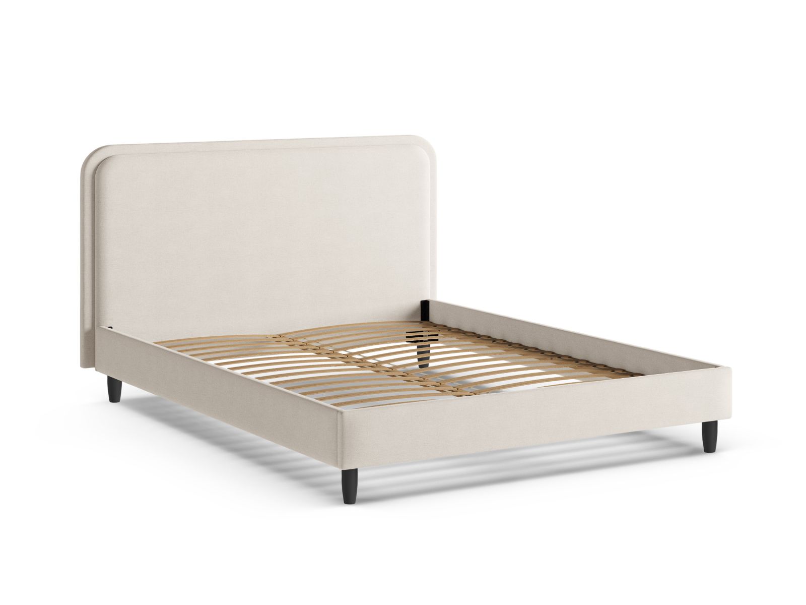 Elegantes Aveline Bett mit 140 cm Kopfteil in zartem Ivory-Ton, ideal für ein zeitgemäßes Schlafzimmer. Hochwertige Qualität von Micadoni.