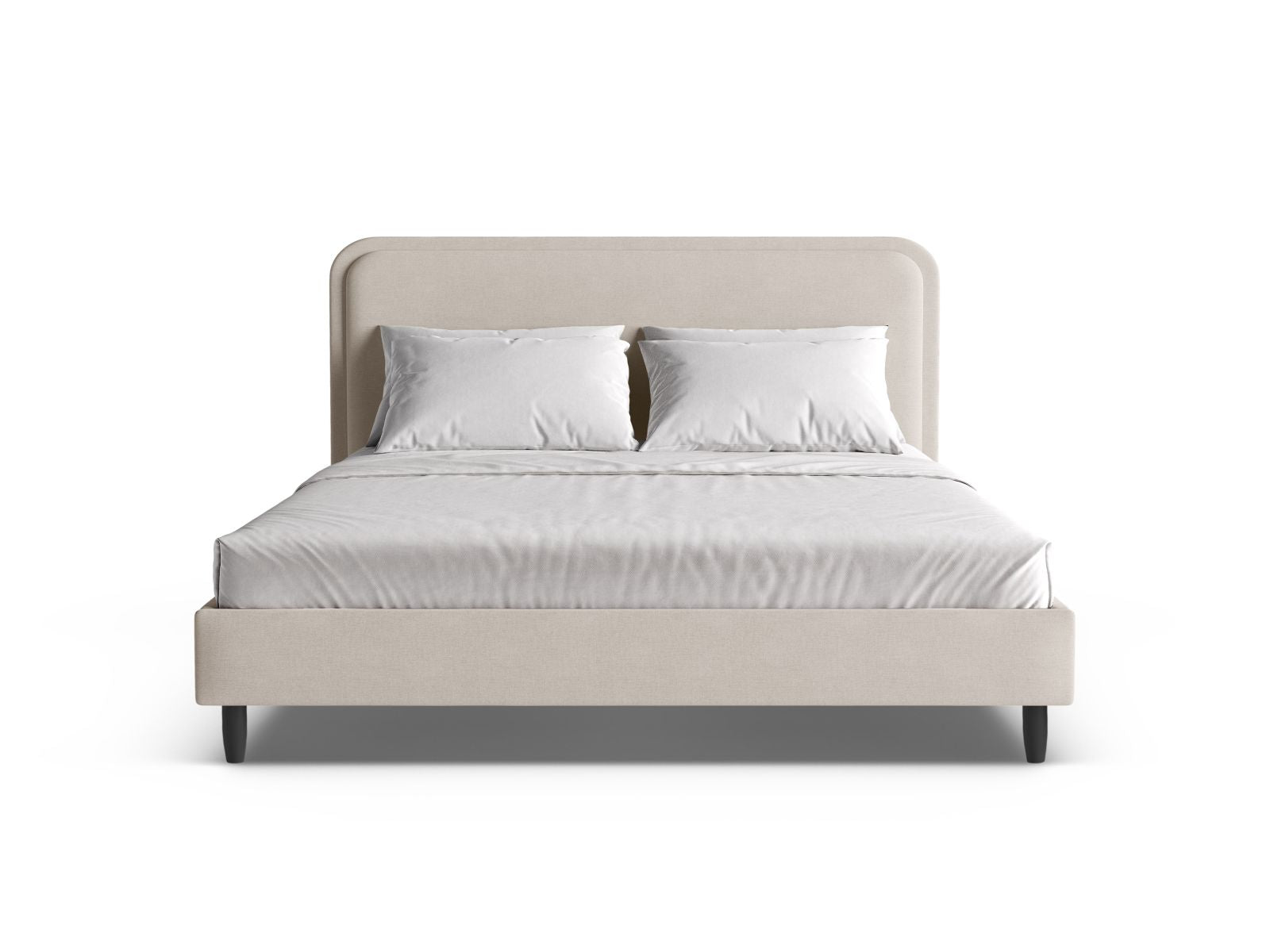 Elegantes Aveline Bett mit 140 cm Kopfteil in sanftem Light Beige, ideal für stilvolle Schlafzimmergestaltung.