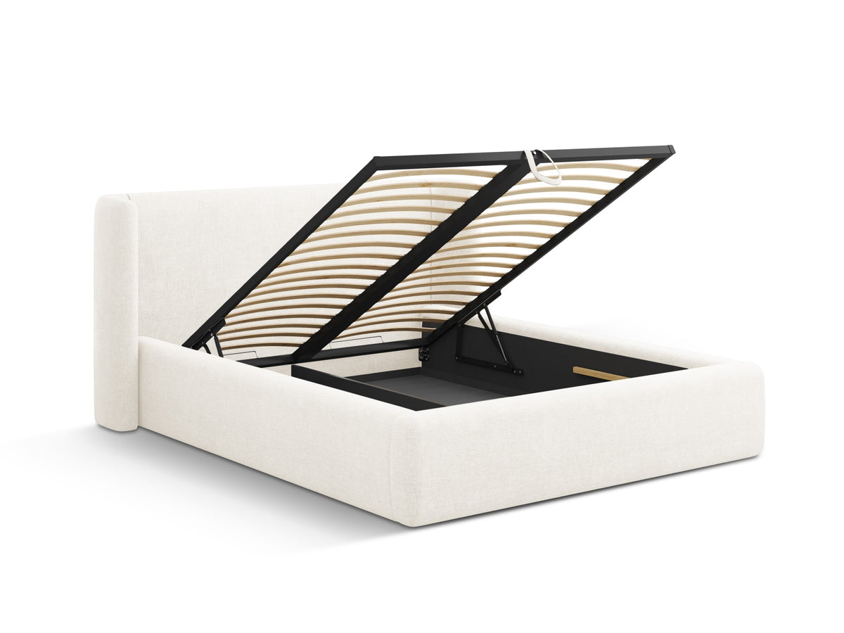 Jolene Bett mit Stauraum und Headboard 140cm in Ivory-Wind präsentiert im Onlineshop von KAQTU Design AG. Bett ist von Micadoni