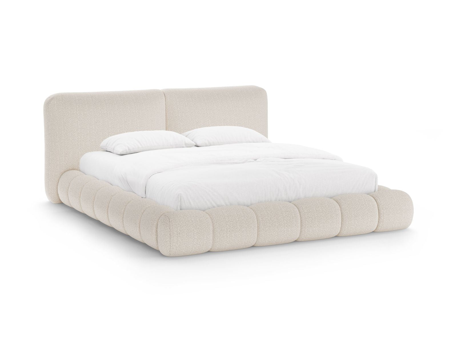 Solange Bett mit Stauraum mit Kopfteil 140cm in Light Beige-SILENCIO präsentiert im Onlineshop von KAQTU Design AG. Bett ist von Micadoni