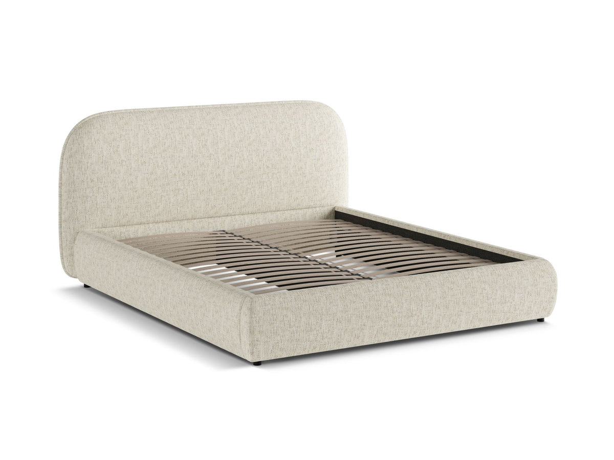 Murada Bett mit Kopfteil 140cm in Grey Beige Melange-Tracy präsentiert im Onlineshop von KAQTU Design AG. Bett ist von Micadoni