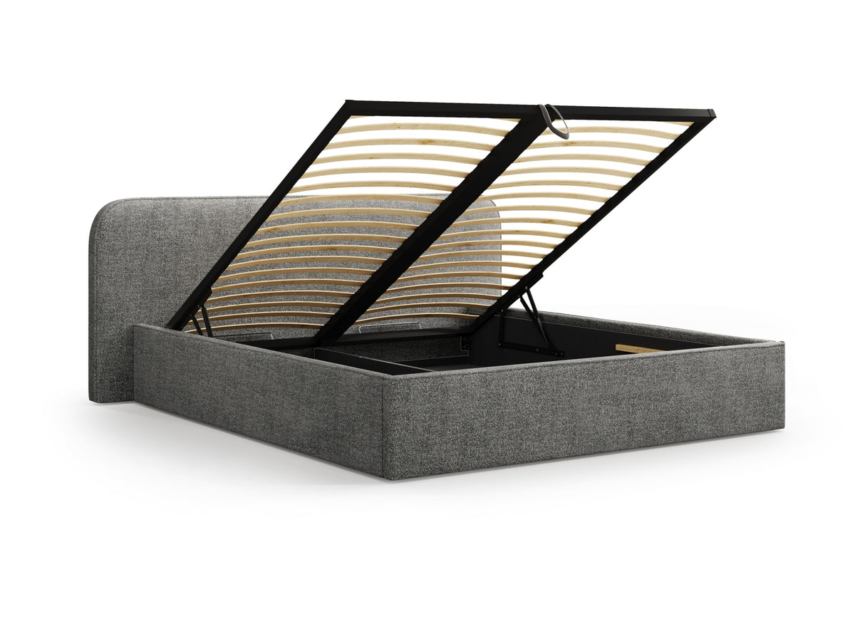Elizabeth Bett mit Stauraum und Headboard 140cm in Graphite-Monet präsentiert im Onlineshop von KAQTU Design AG. Bett ist von Micadoni