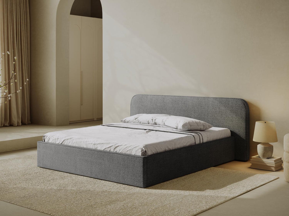 Elizabeth Bett mit Stauraum und Headboard 140cm in Graphite-Monet präsentiert im Onlineshop von KAQTU Design AG. Bett ist von Micadoni