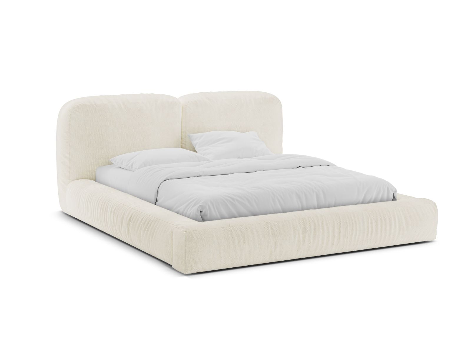 Martina Bett mit Stauraum mit Kopfteil 140cm in Ivory-Monet präsentiert im Onlineshop von KAQTU Design AG. Bett ist von Micadoni