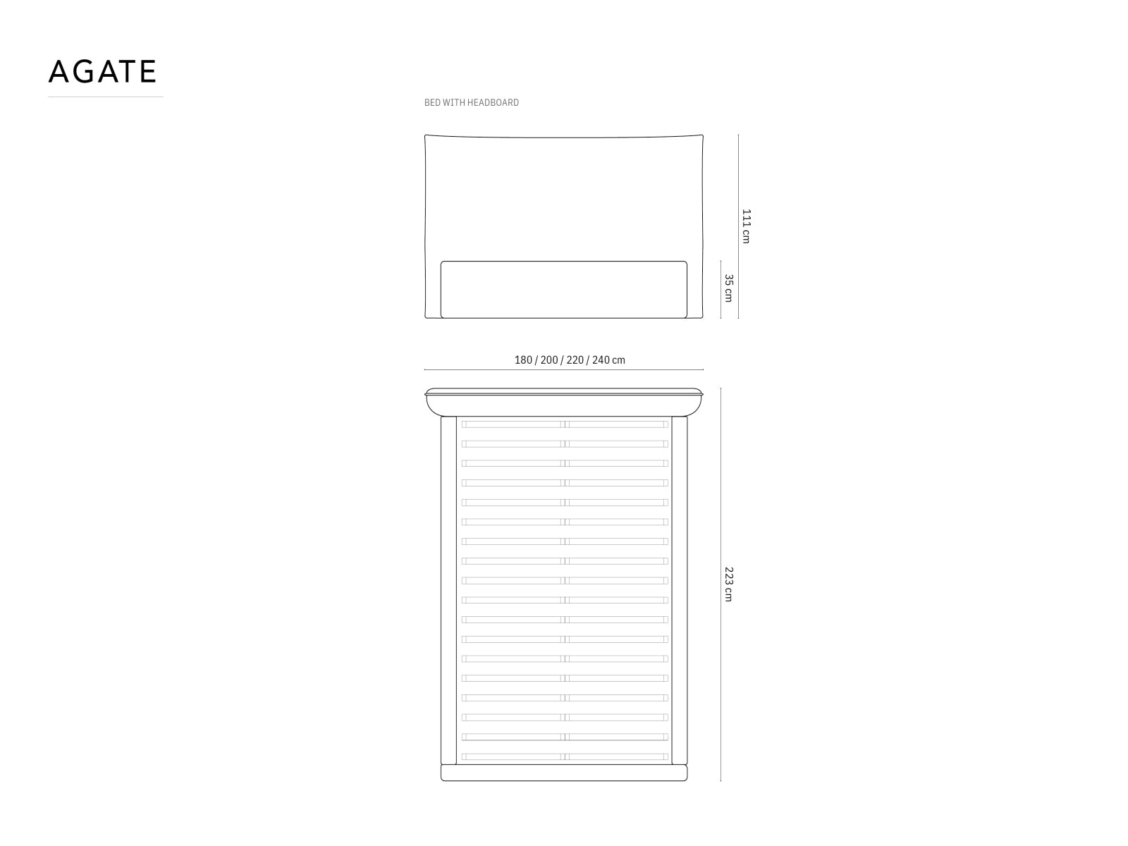 Kaelle Velour Bett mit Stauraum und Headboard  180cm in Light Grey präsentiert im Onlineshop von KAQTU Design AG. Bett ist von Micadoni