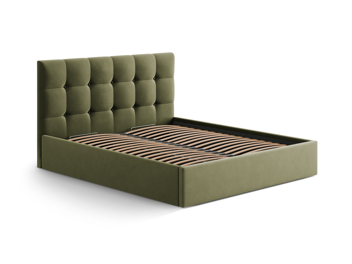 Susan Bett mit Stauraum 140cm in Green-Bluvel präsentiert im Onlineshop von KAQTU Design AG. Bett ist von Micadoni